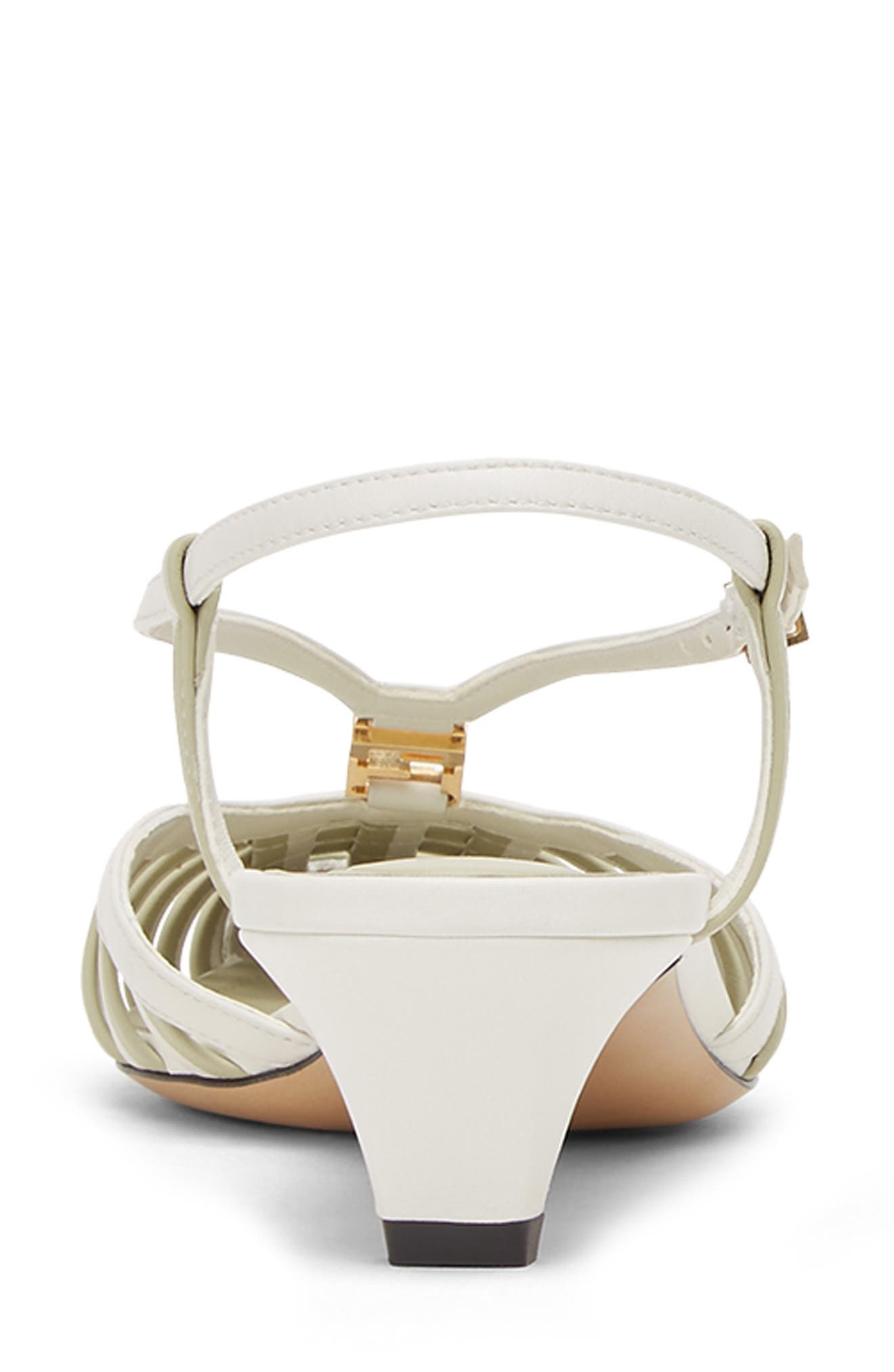 Fendi FFold Slingback Kitten Heel Pump in F1Str Bianco Set/Real Sage at Nordstrom - 4