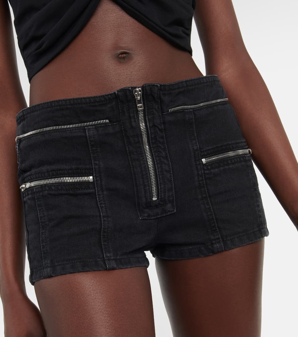 Lary low-rise denim shorts - 4