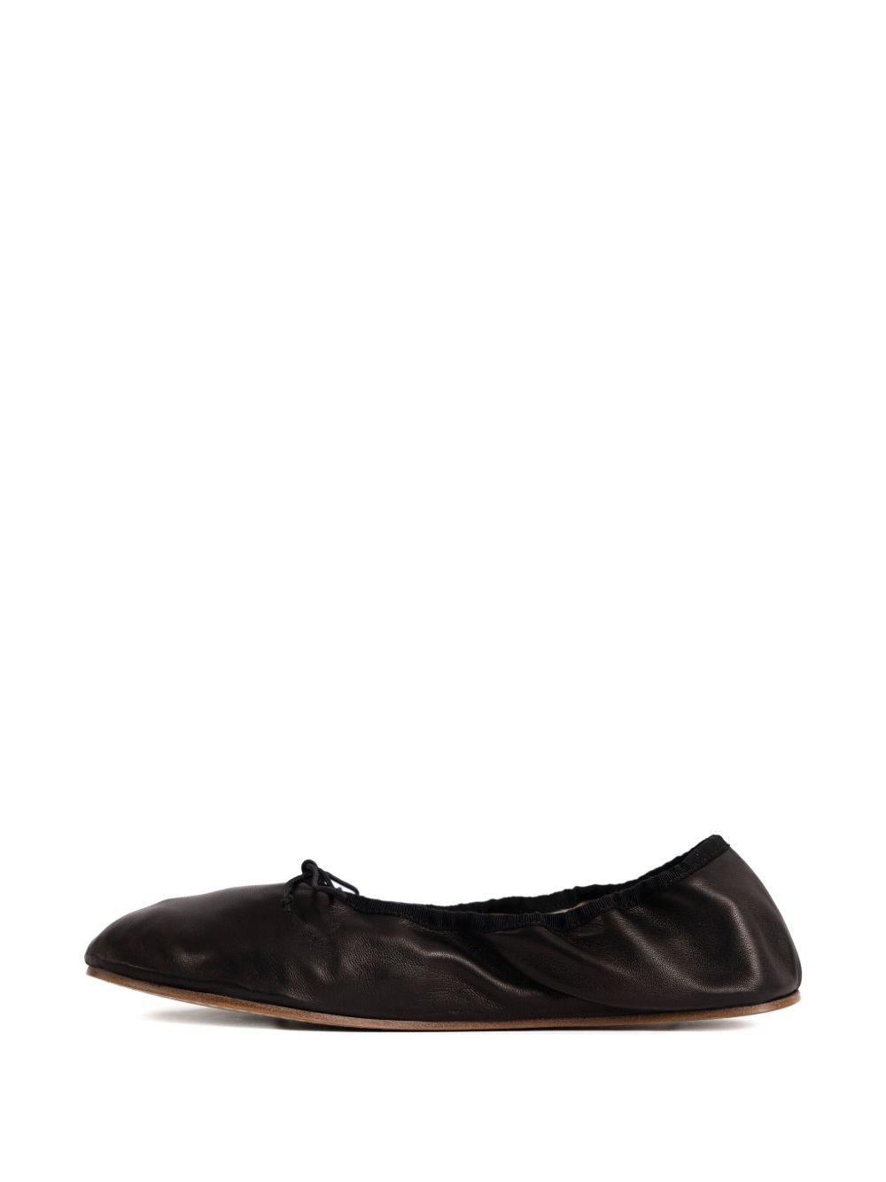 gathered leather ballet flats - 3