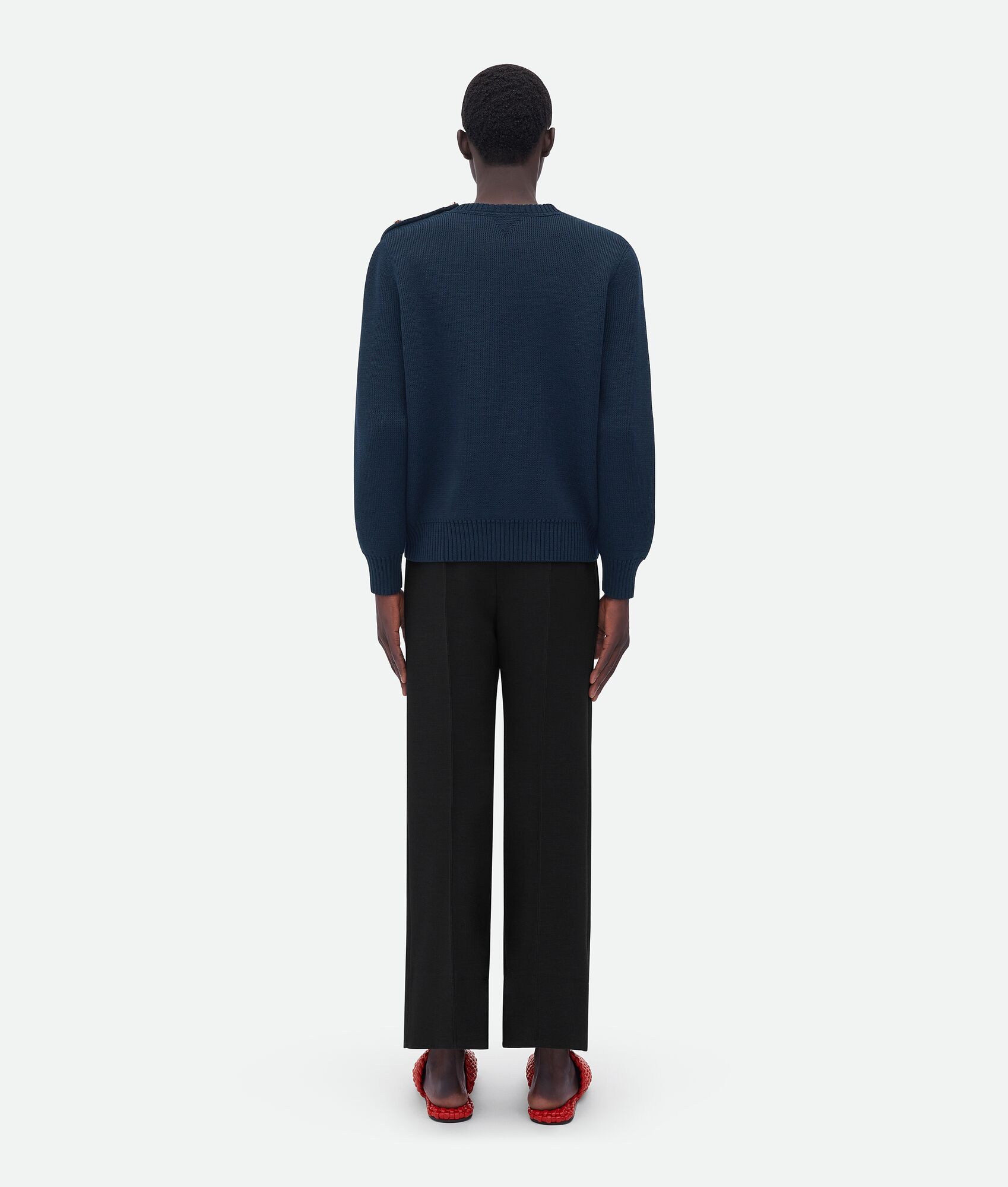 wool jumper with metal knot buttons - 3