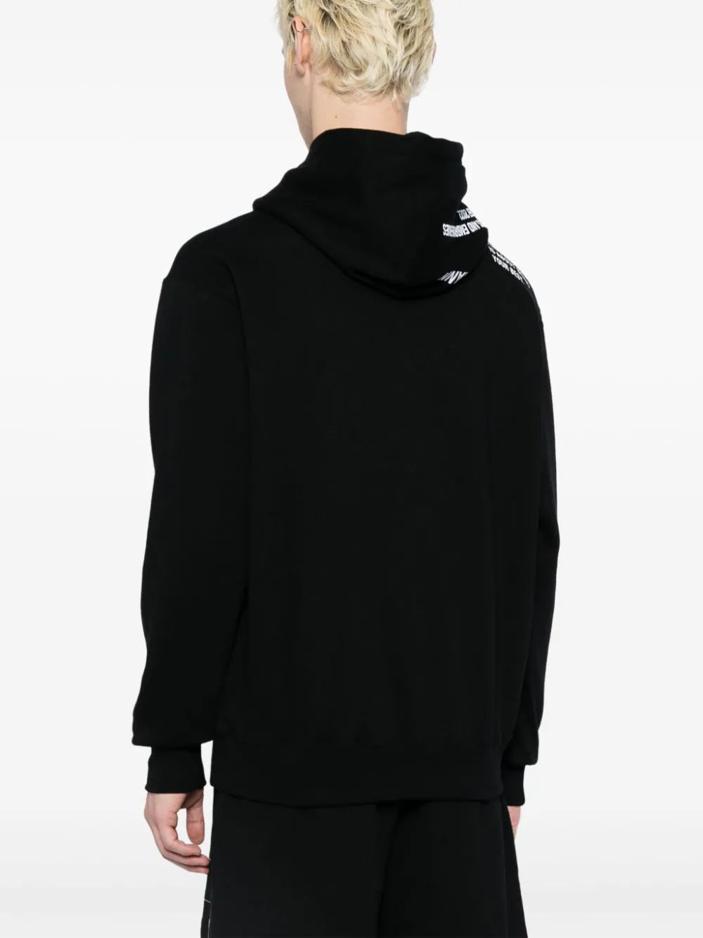 TEXT-PRINT COTTON HOODIE - 4