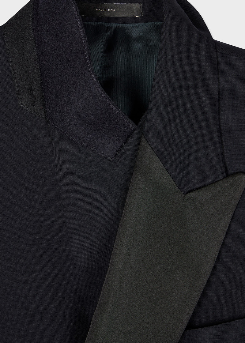 Paul Smith Dark Navy Wool-Mohair Double-Breasted Evening Blazer outlook