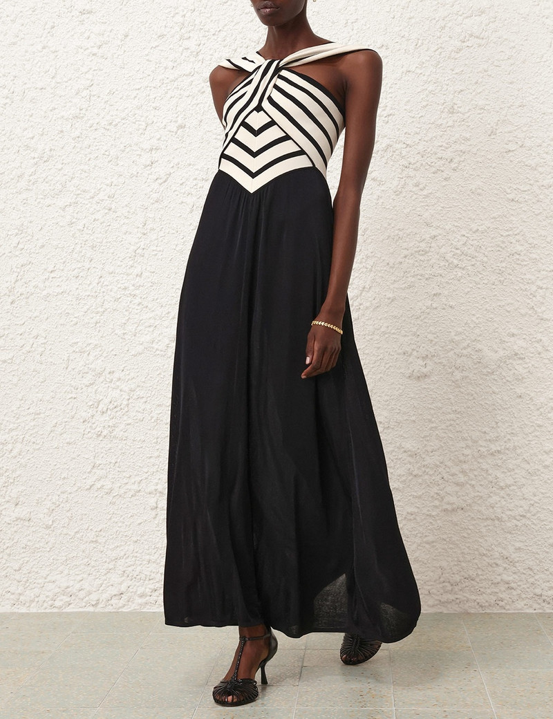 natura halter neck midi dress Zimmermann Natura Laser Cut Linen & Silk Halter Dress In Mint - 55% Off