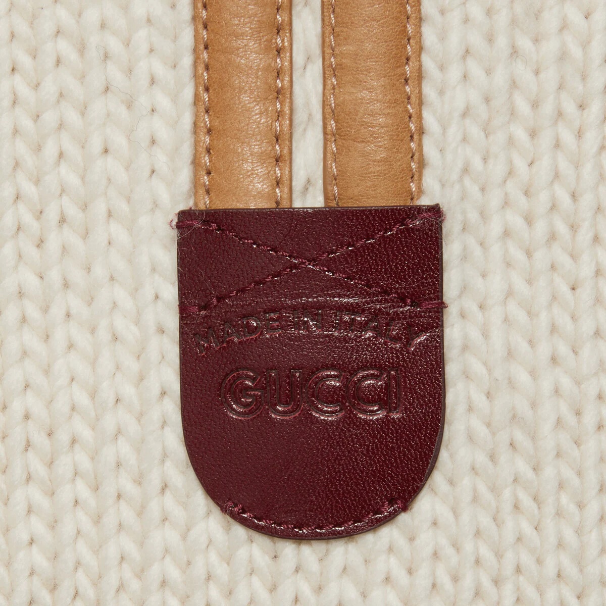 Wool knit sweater with leather detail - 6