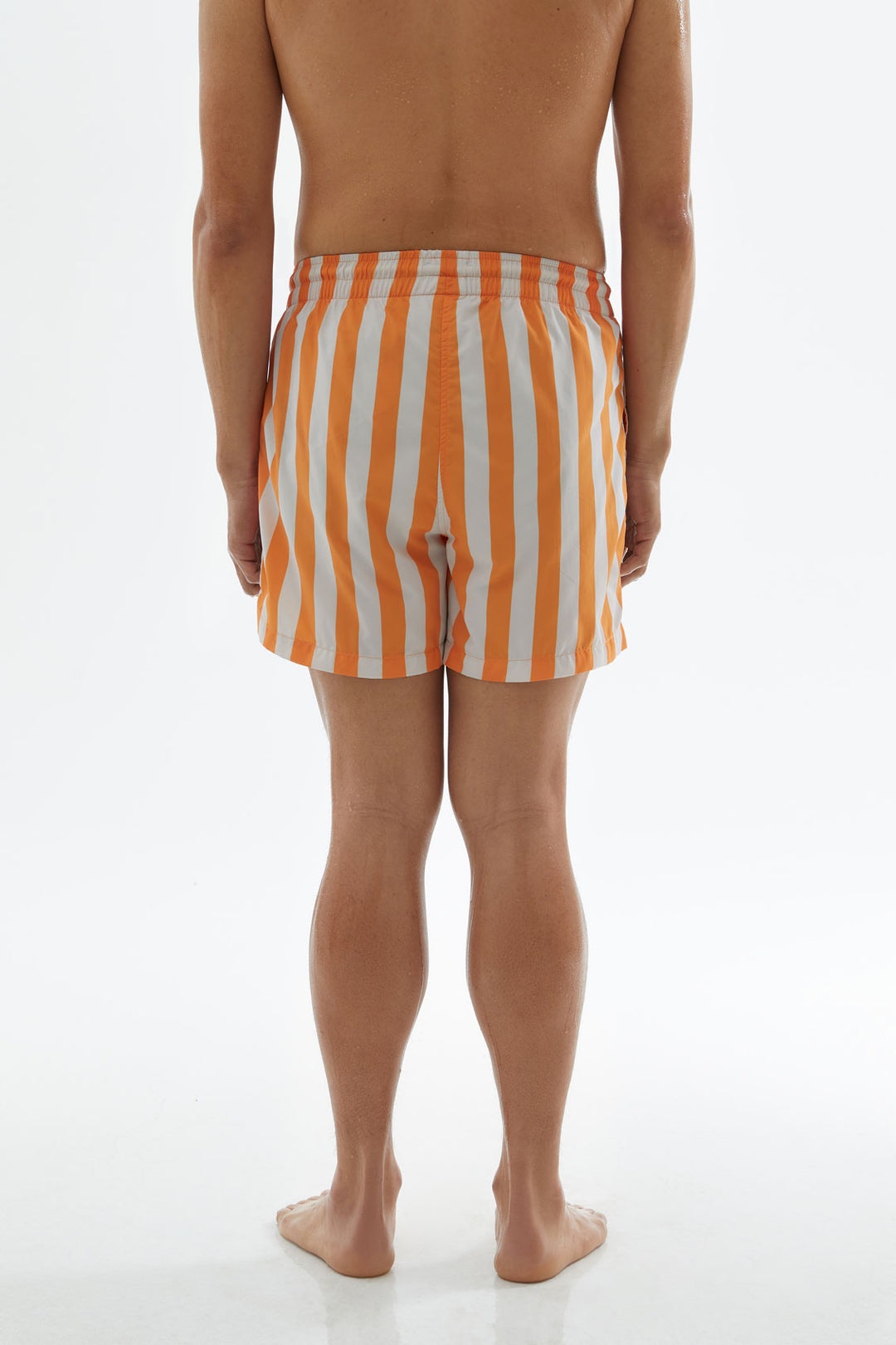 ORANGE & WHITE STRIPED SWIMSHORTS - 6