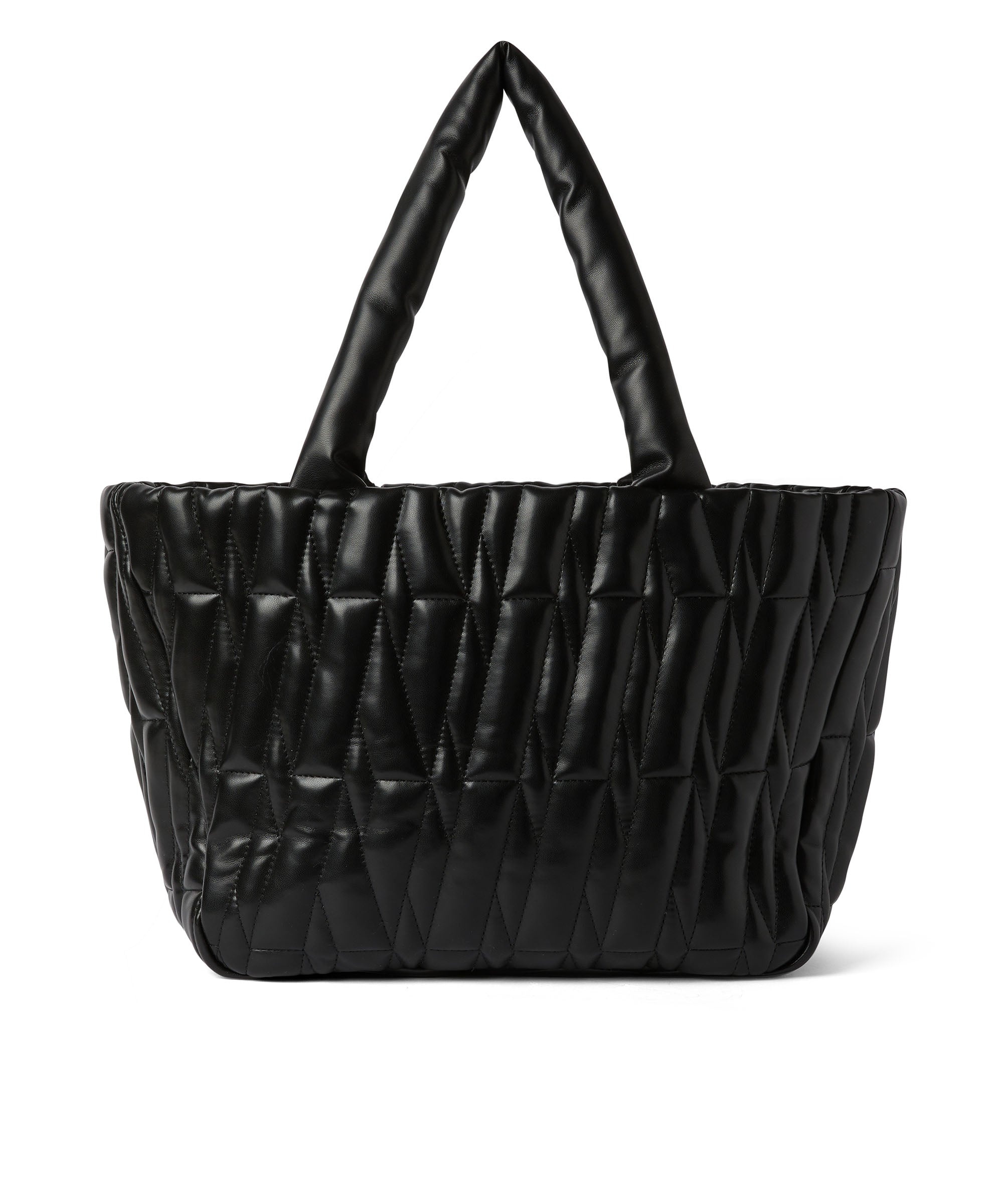 Quilted faux leather basket bag - 1