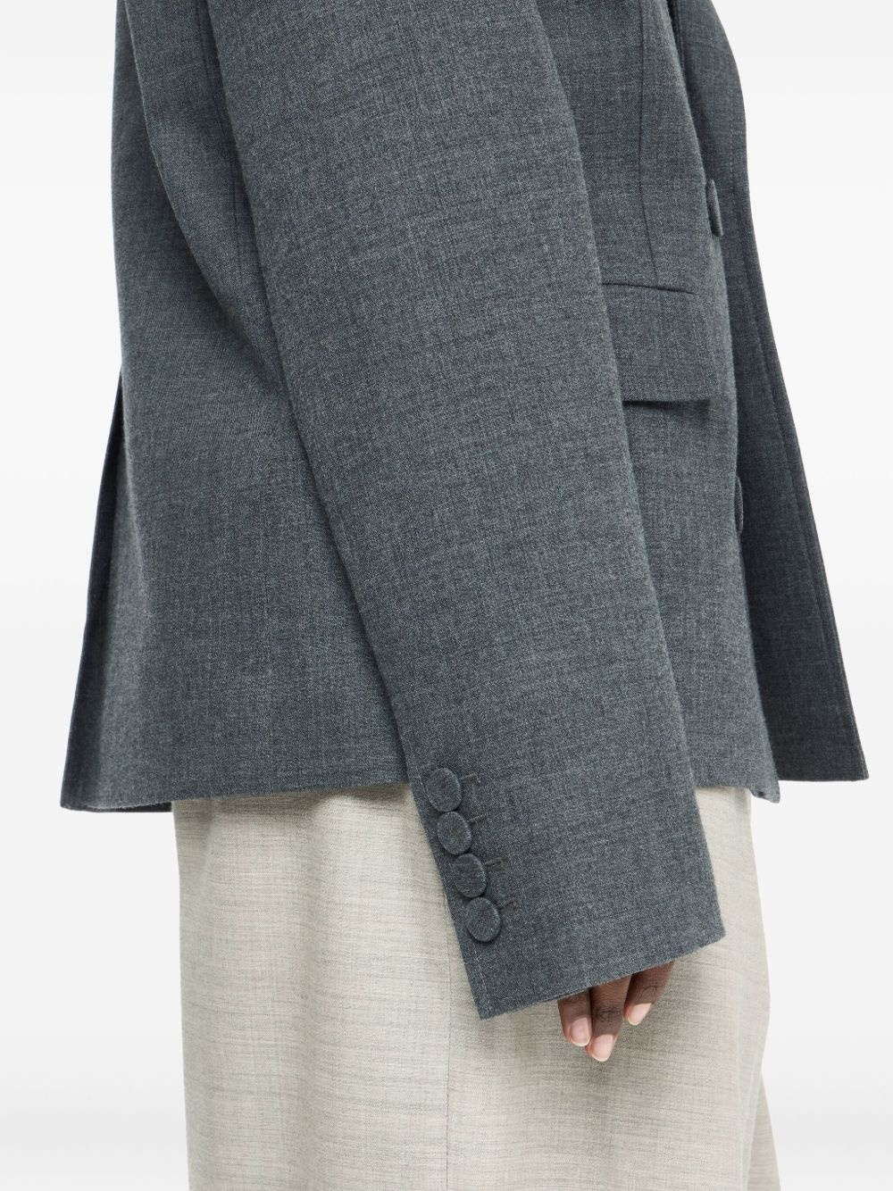 double-breasted wool blazer - 5