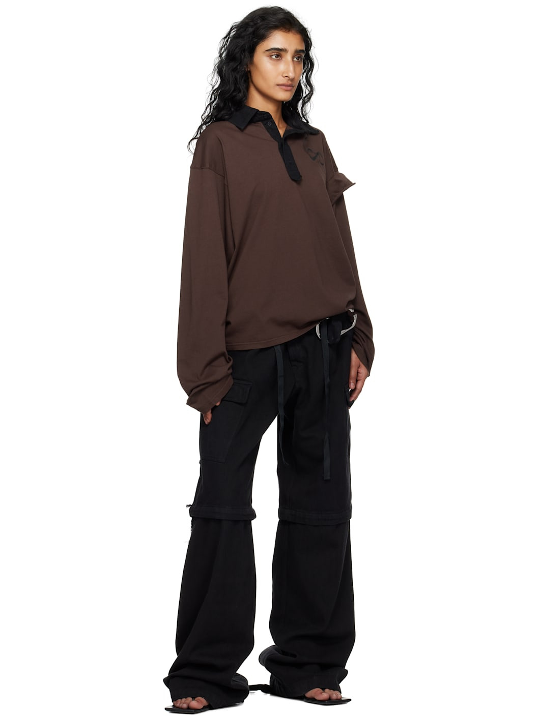 Brown Longsleeve Polo - 4