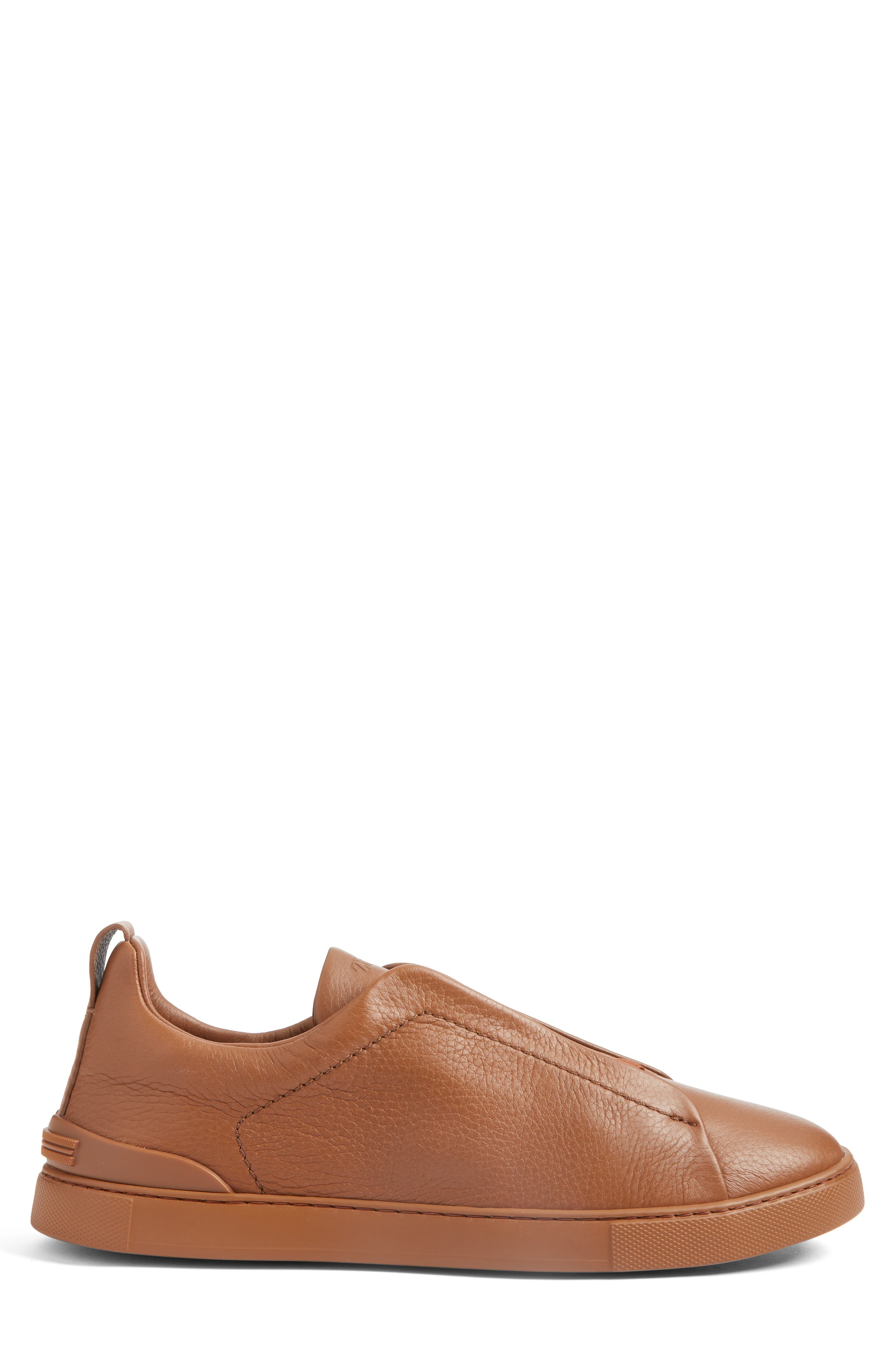 Triple Stitch Deerskin Leather Slip-On Sneaker - 3