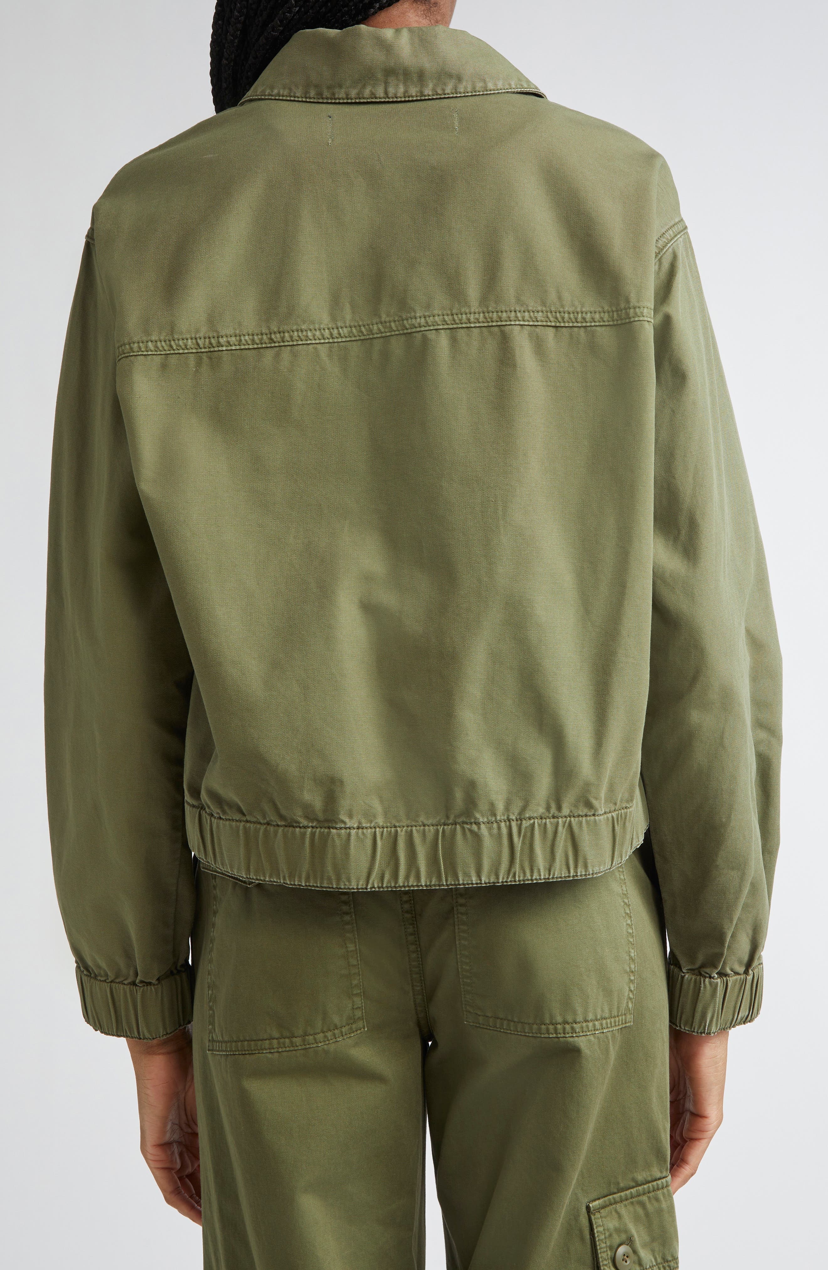 Veronica Beard Joyner Cotton Twill Shacket in Army at Nordstrom - 3