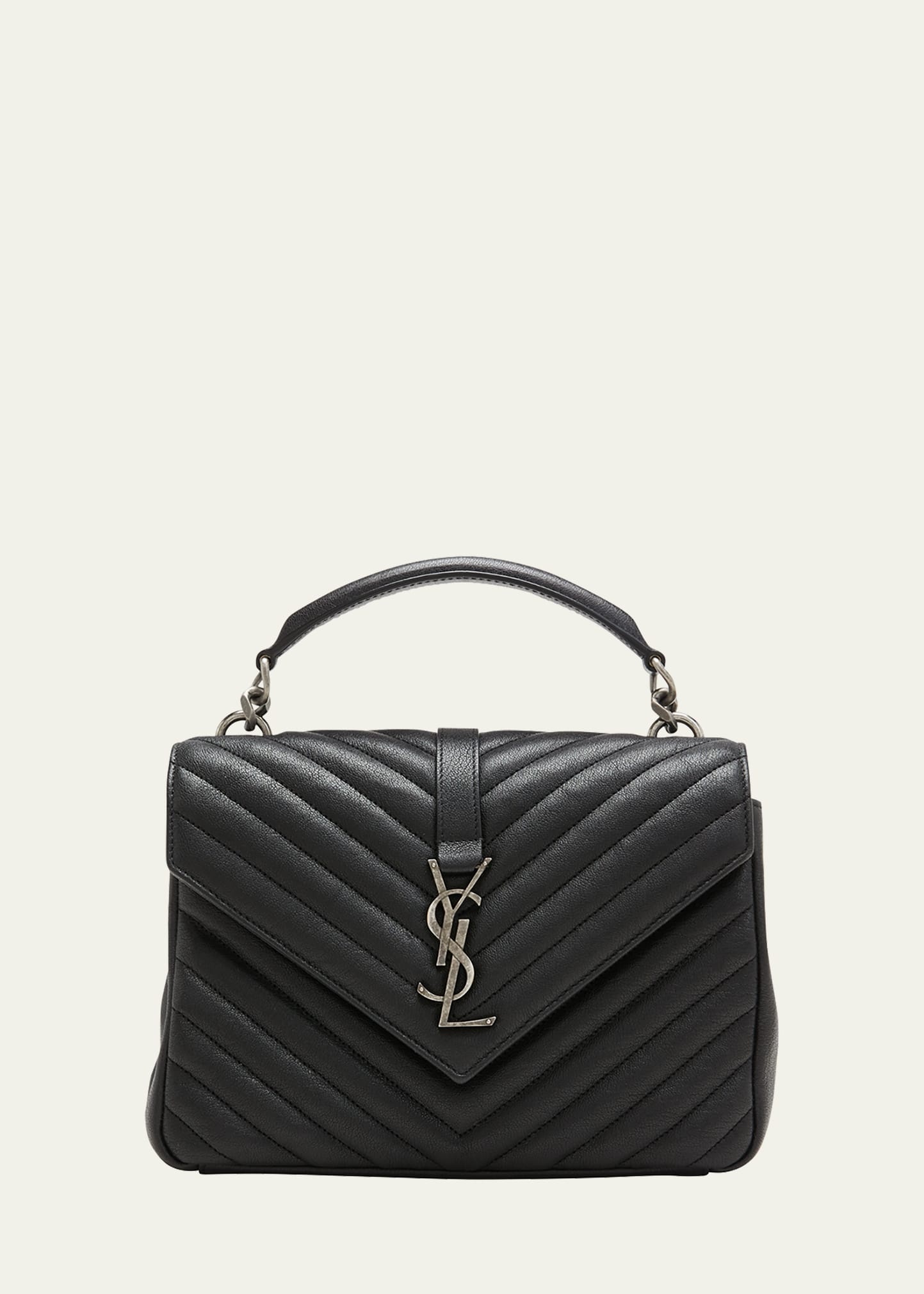 College Medium Matelasse Lambskin V-Flap Crossbody Bag - 1