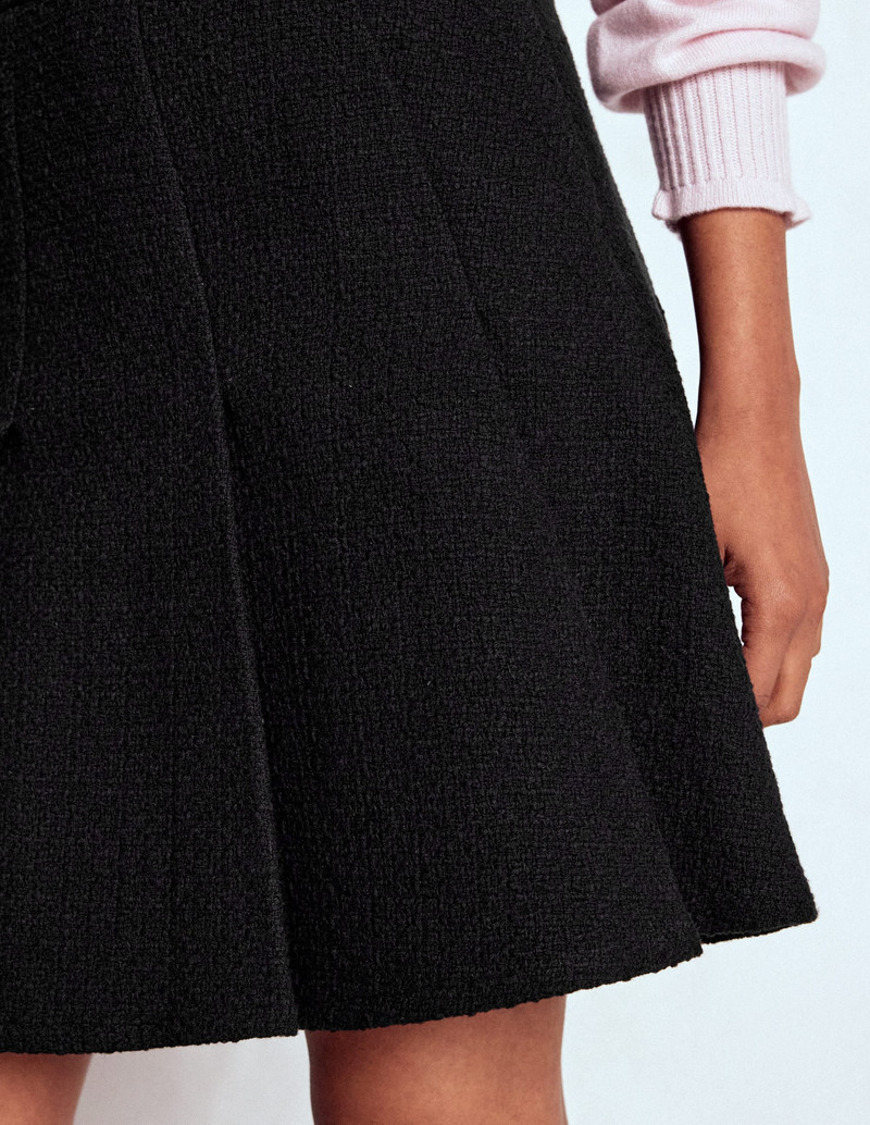 Flippy Textured Skirt-Black 3