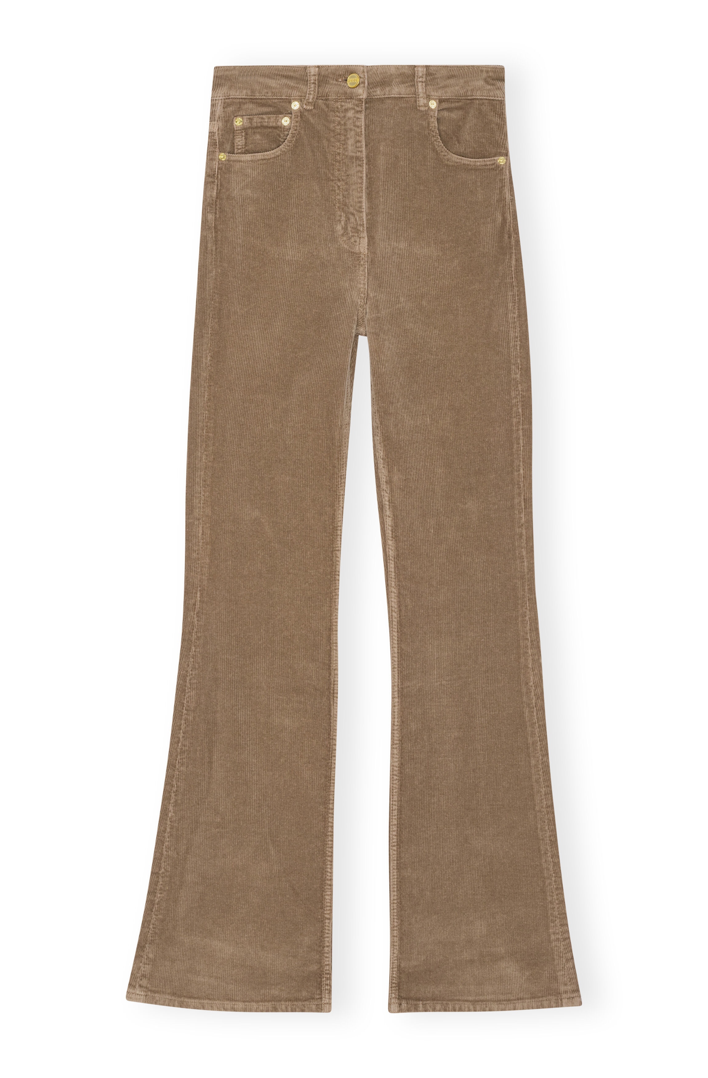 BROWN WASHED CORDUROY IRY TROUSERS - 1