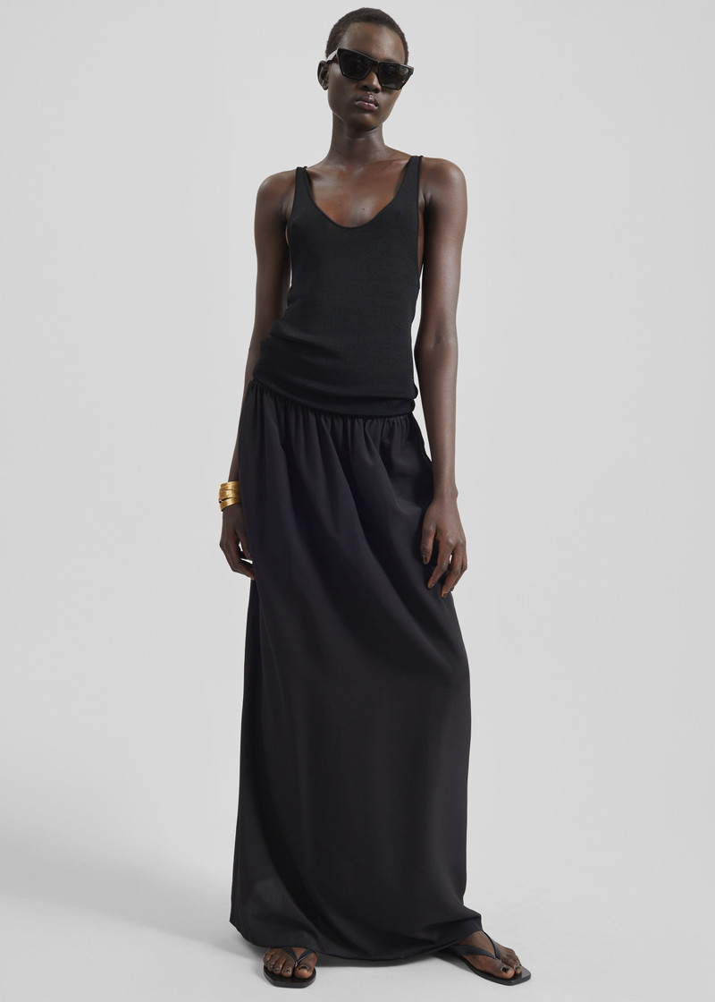 Sibena Silk Maxi Skirt - Black 3