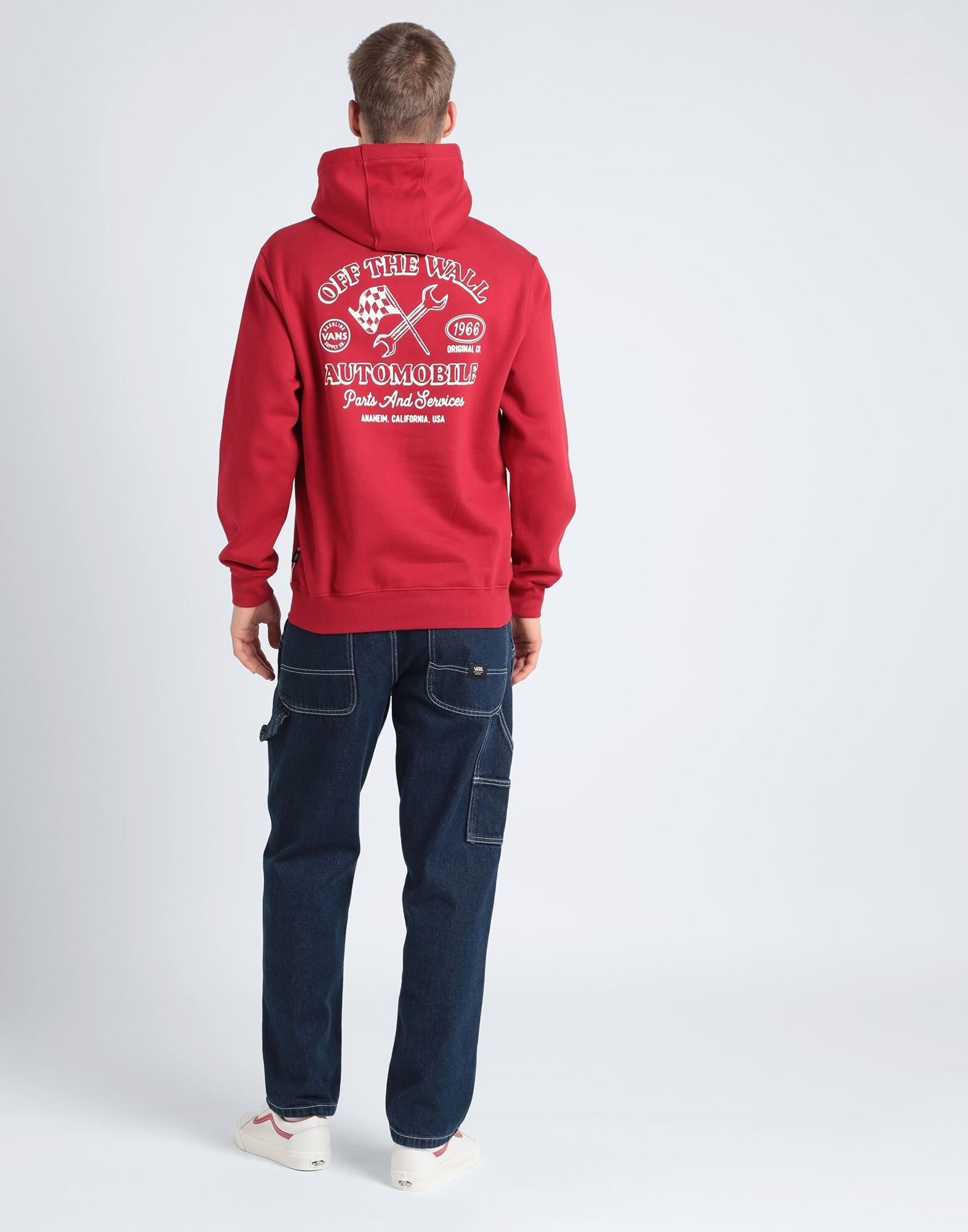 Red Men's Hooded Sweatshirt - 3