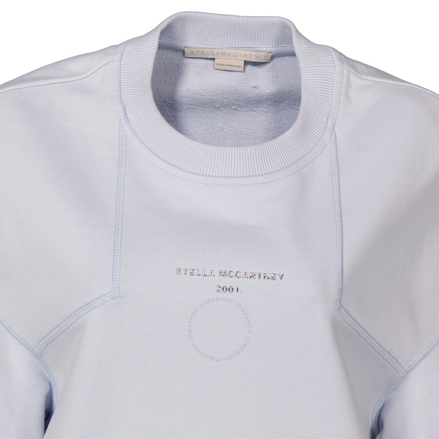 Stella Mccartney Ladies Pale Blue 3D Logo Sweatshirt Dress - 8