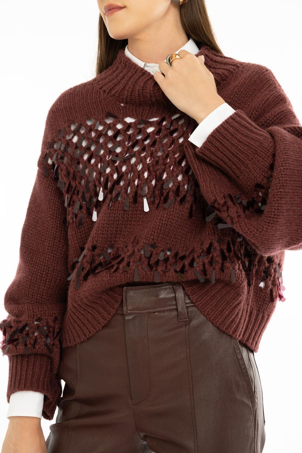 Net Stitch Embroidered Sweater - 3