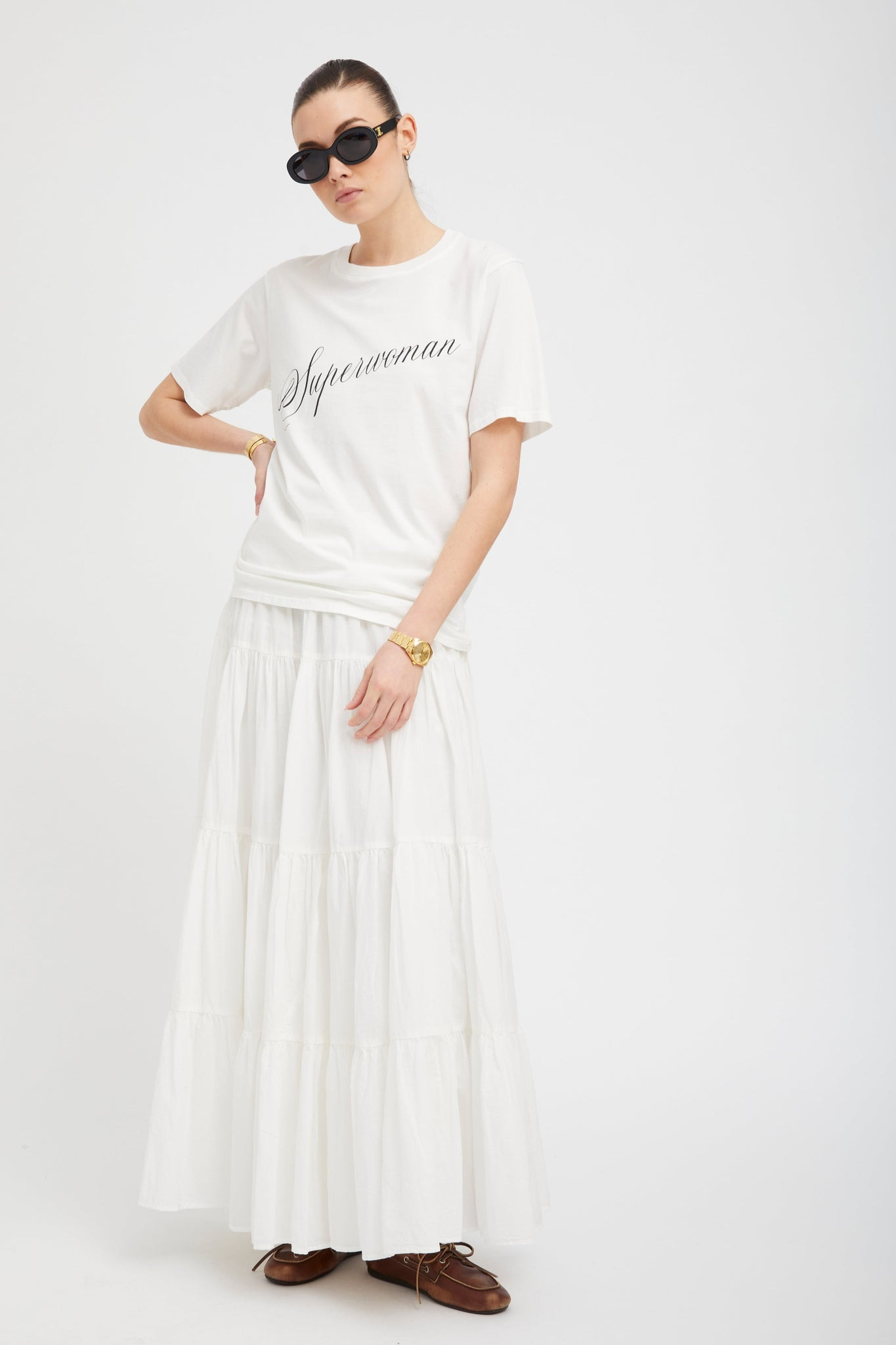 WHITE CLASSIC SUPERWOMAN TEE - 4