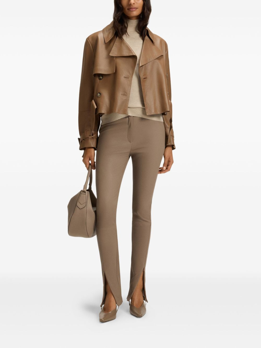 belted double-breasted jacket - 2