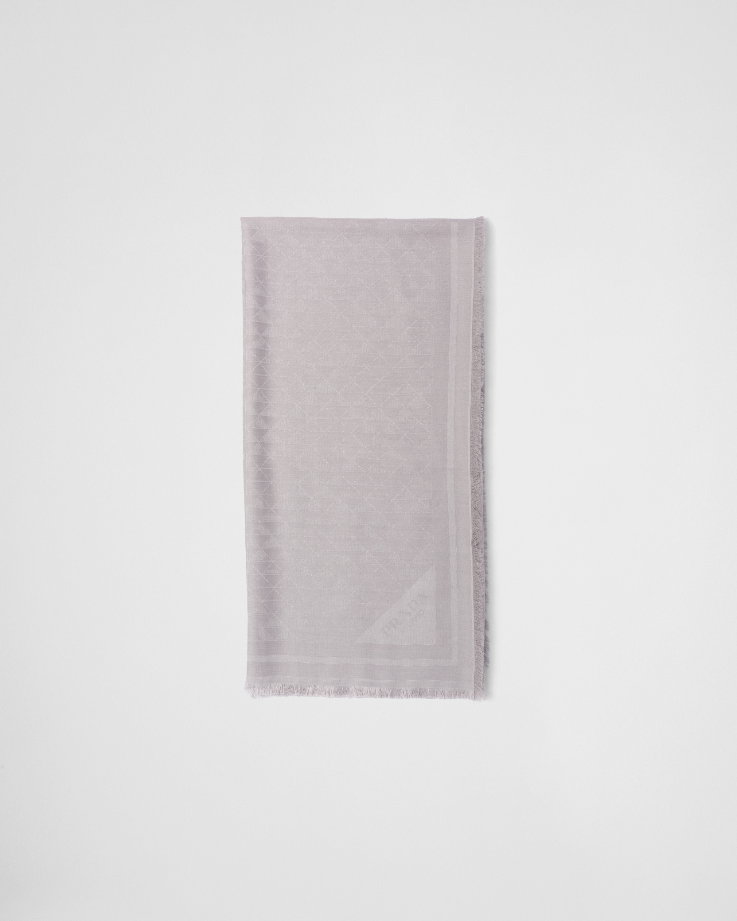 Symbole silk and wool jacquard shawl - 1