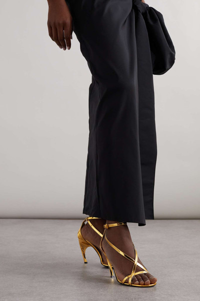 Alexander McQueen Armadillo metallic leather sandals outlook