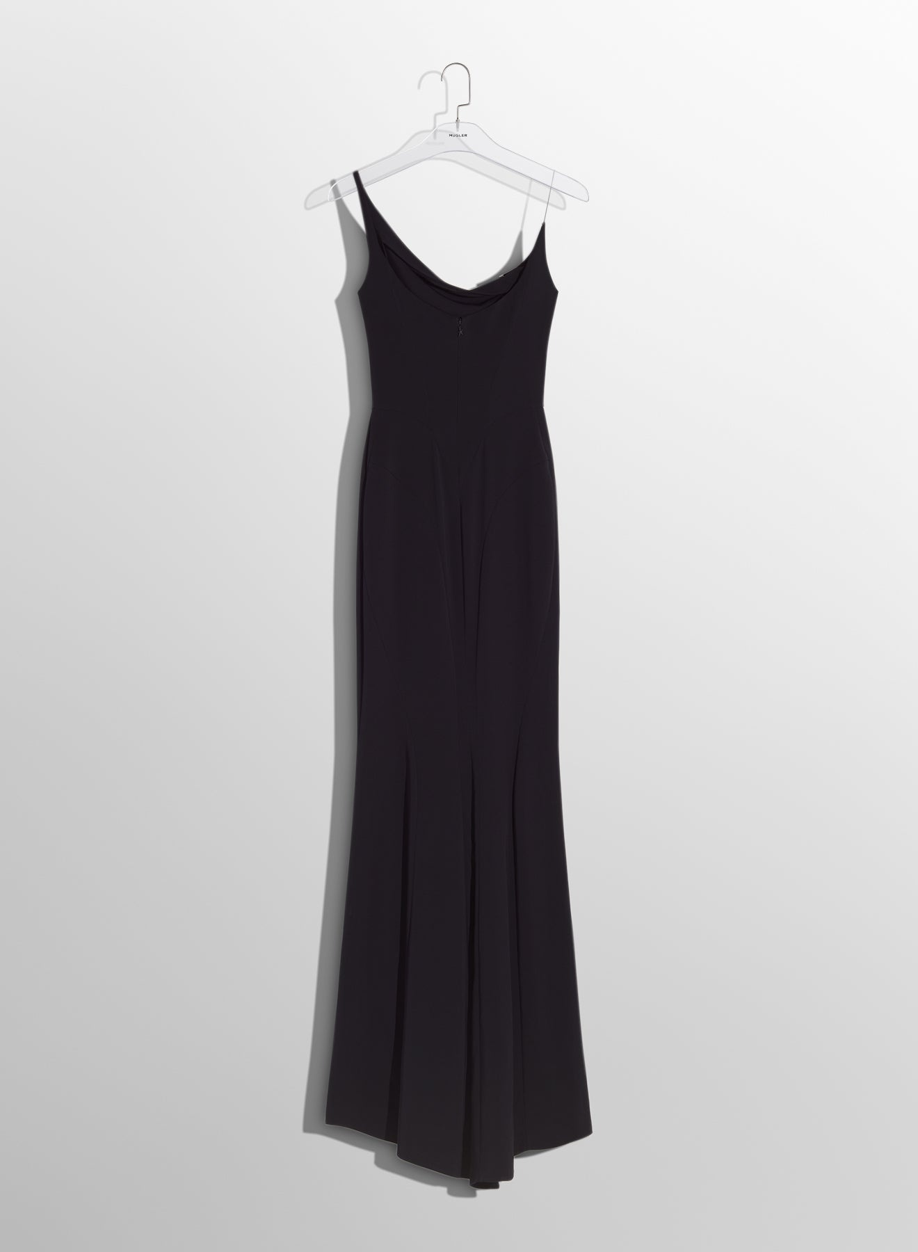 black crepe gown with metallic detail - 6