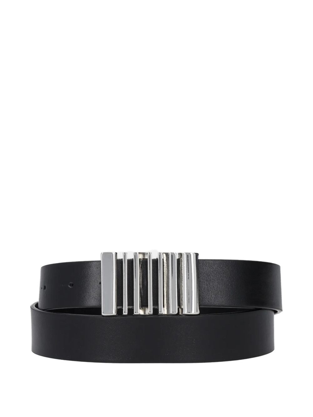 logo-plaque leather belt - 1