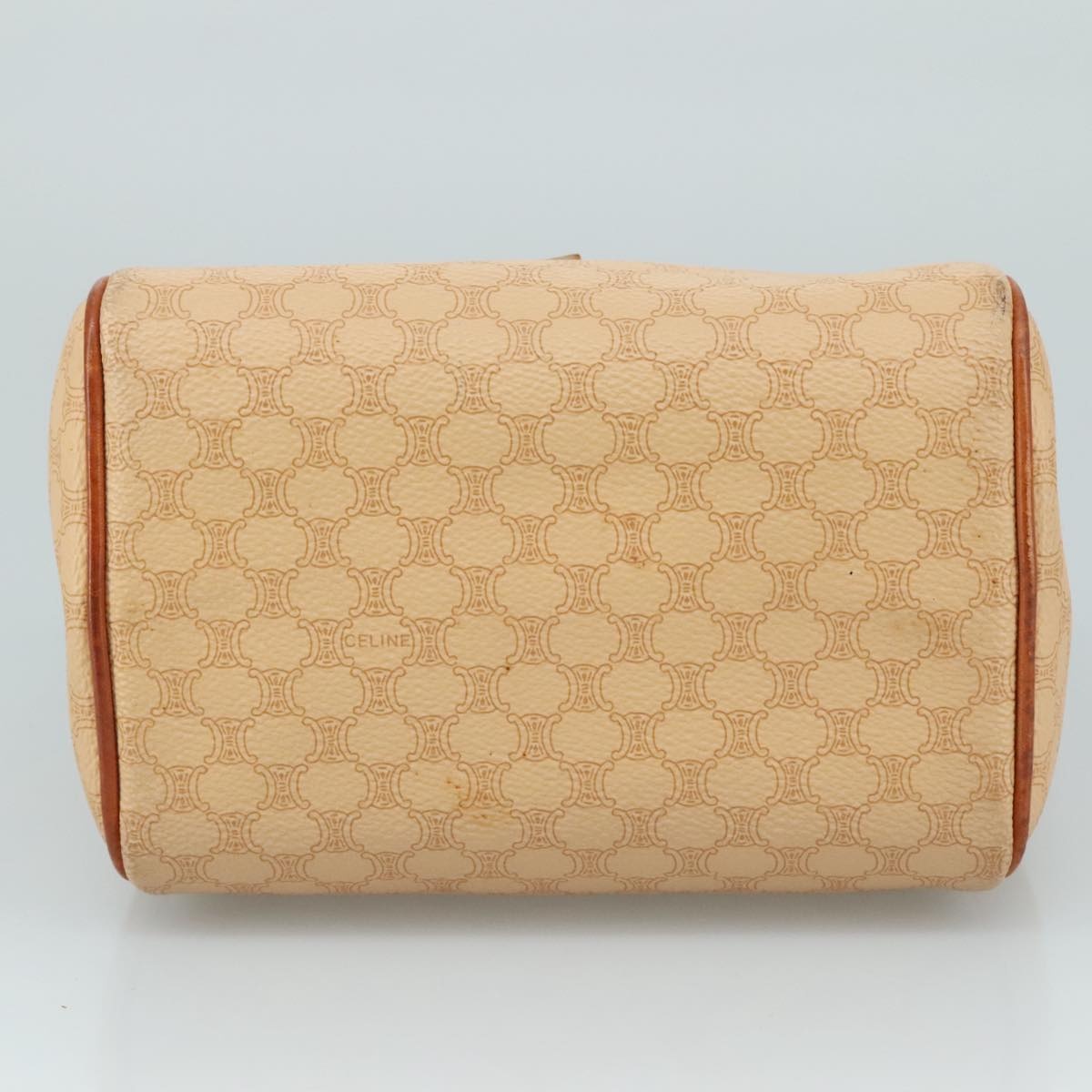 CELINE Macadam Canvas Hand Bag Pvc Leather Beige Brown Gold - 5