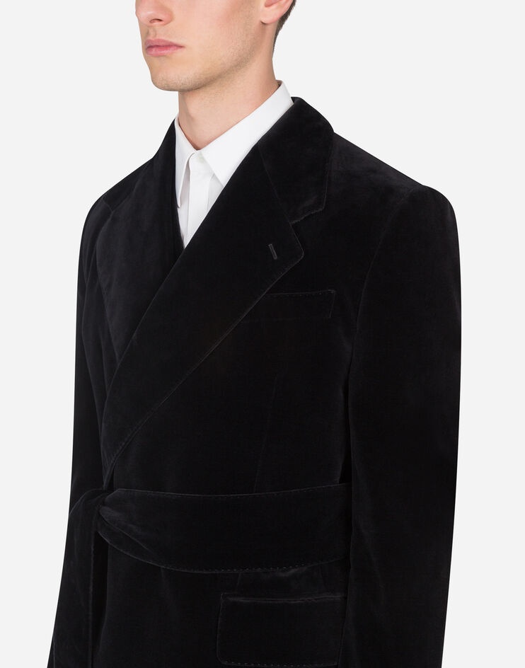 Haute couture double-breasted velvet jacket - 4