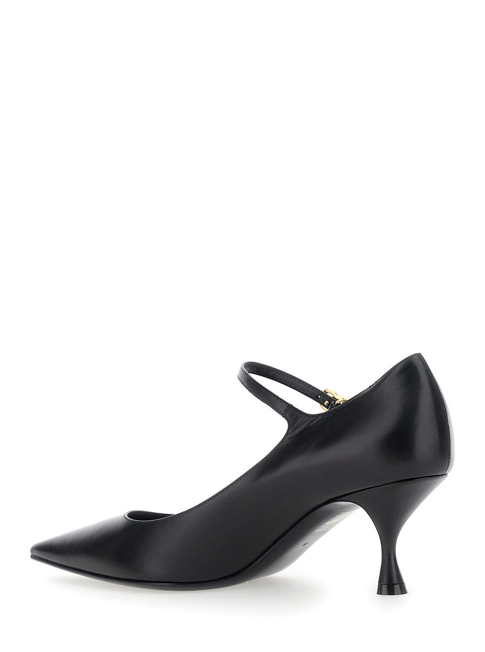 Dolce & Gabbana Women Black Slingback Pumps With Medium Stiletto Heel And Lateral Logo Plaque In Pat - 3