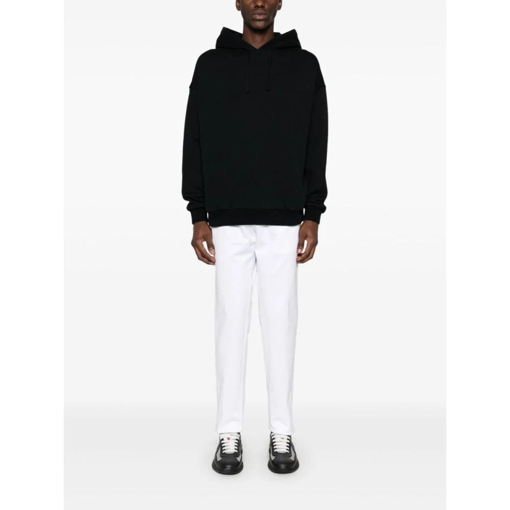 BLACK HOODED SWEATER WITH LOGO EMBROIDERY - 2