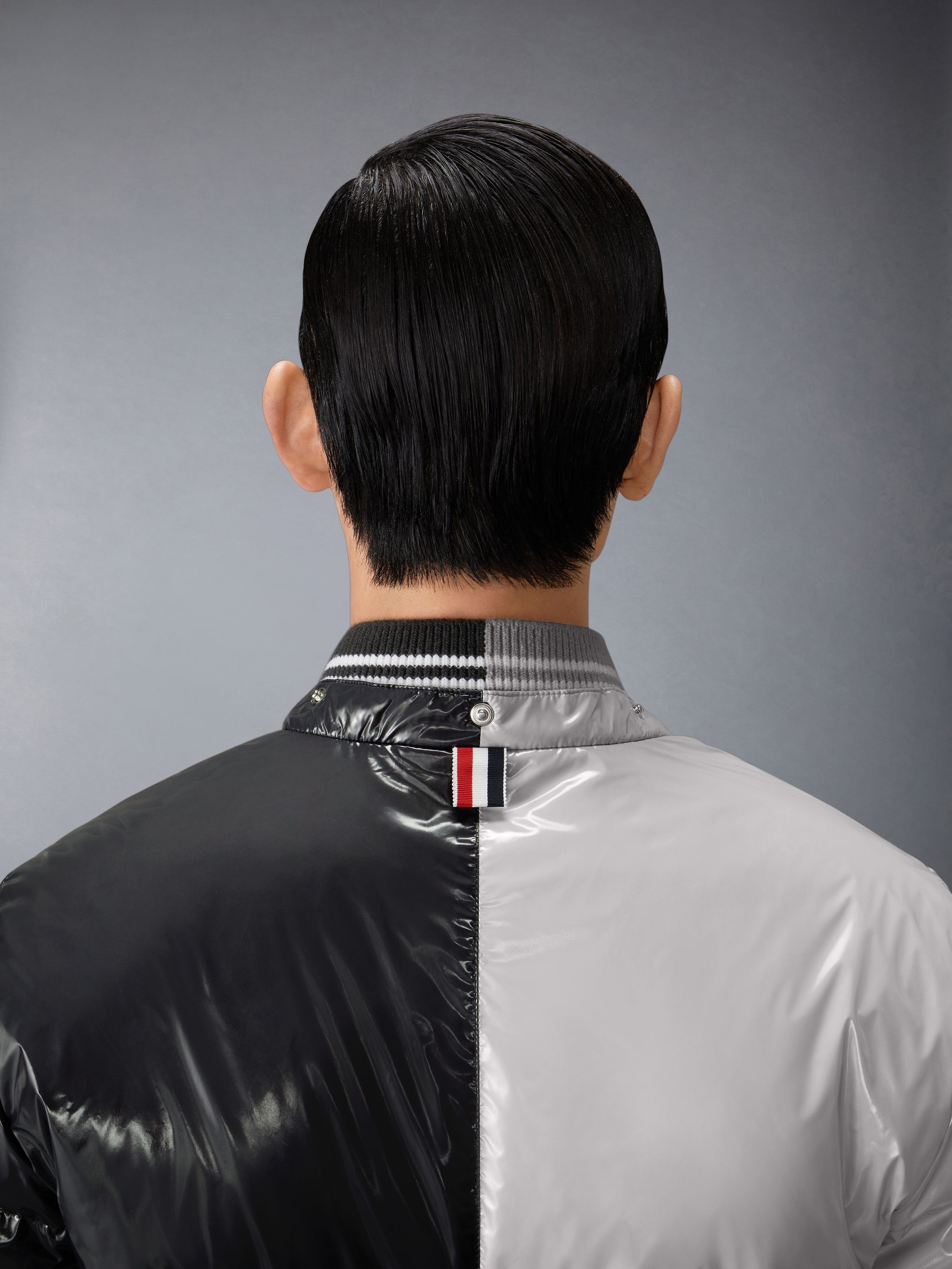 Funmix Glossy Tech Down Fill Detachable Hood Bomber - 8