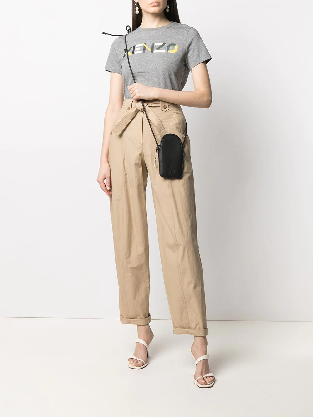 tied-waist cropped trousers - 2
