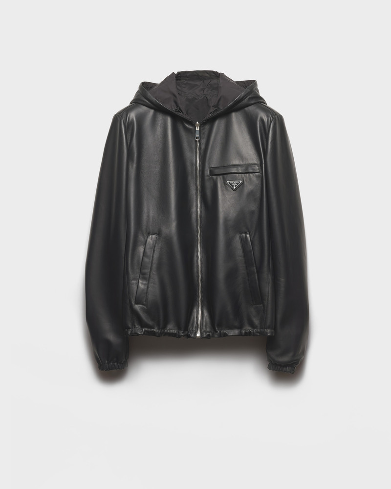 Reversible nappa leather and Re-Nylon jacket 1