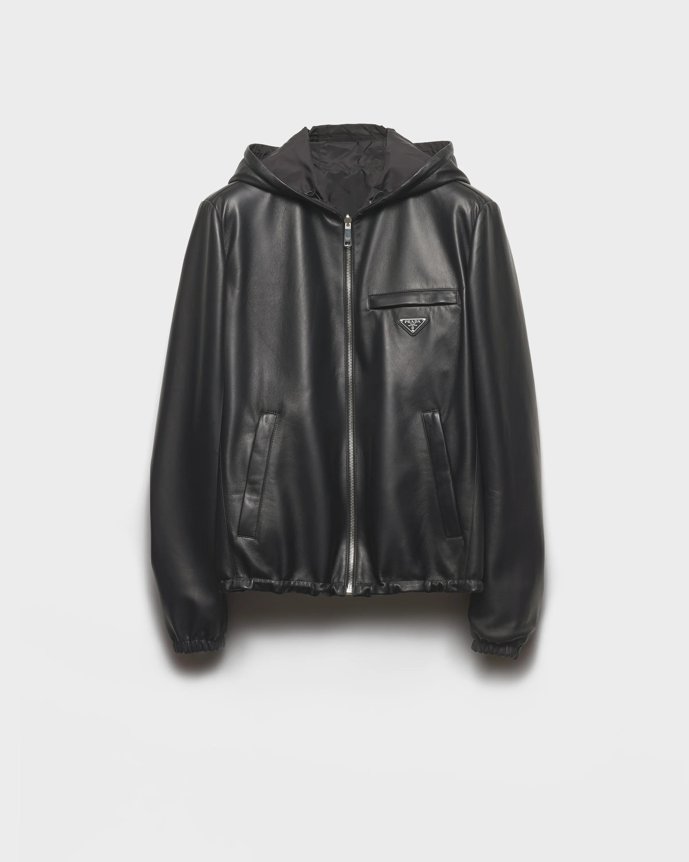 Reversible nappa leather and Re-Nylon jacket - 1