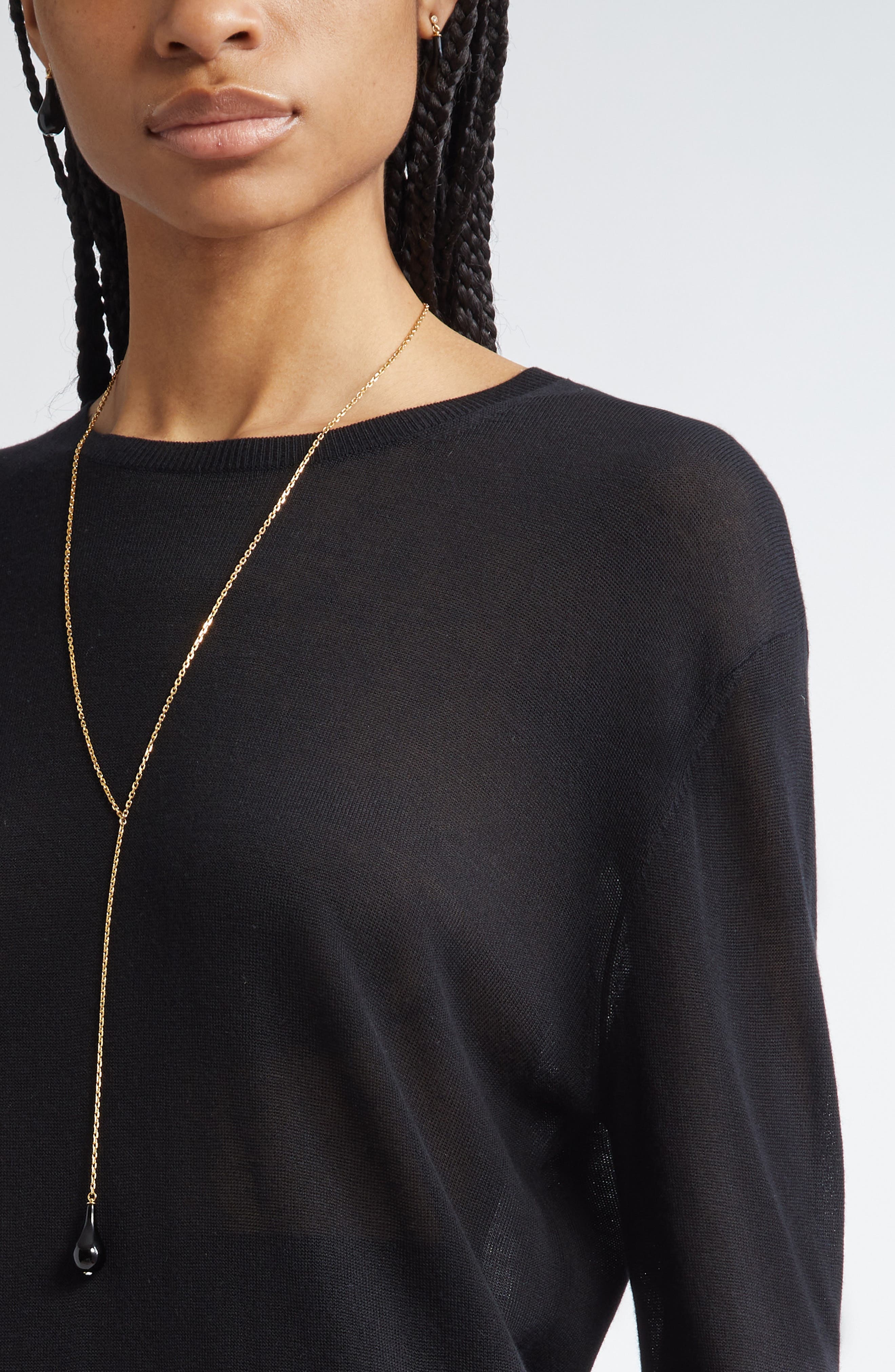 TOTEME Long Sleeve Knit T-Shirt in Black at Nordstrom - 5