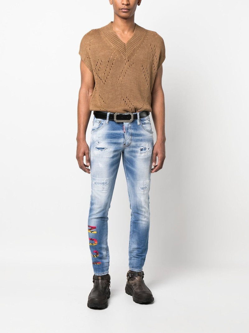DSQUARED2 Icon printed slim-cut jeans outlook