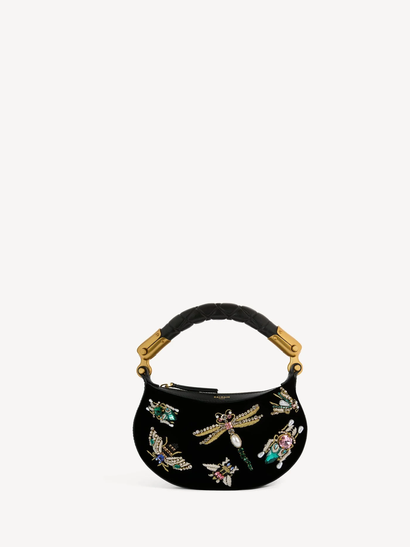 Mini Ebene Insect bag in embroidered velvet - 1