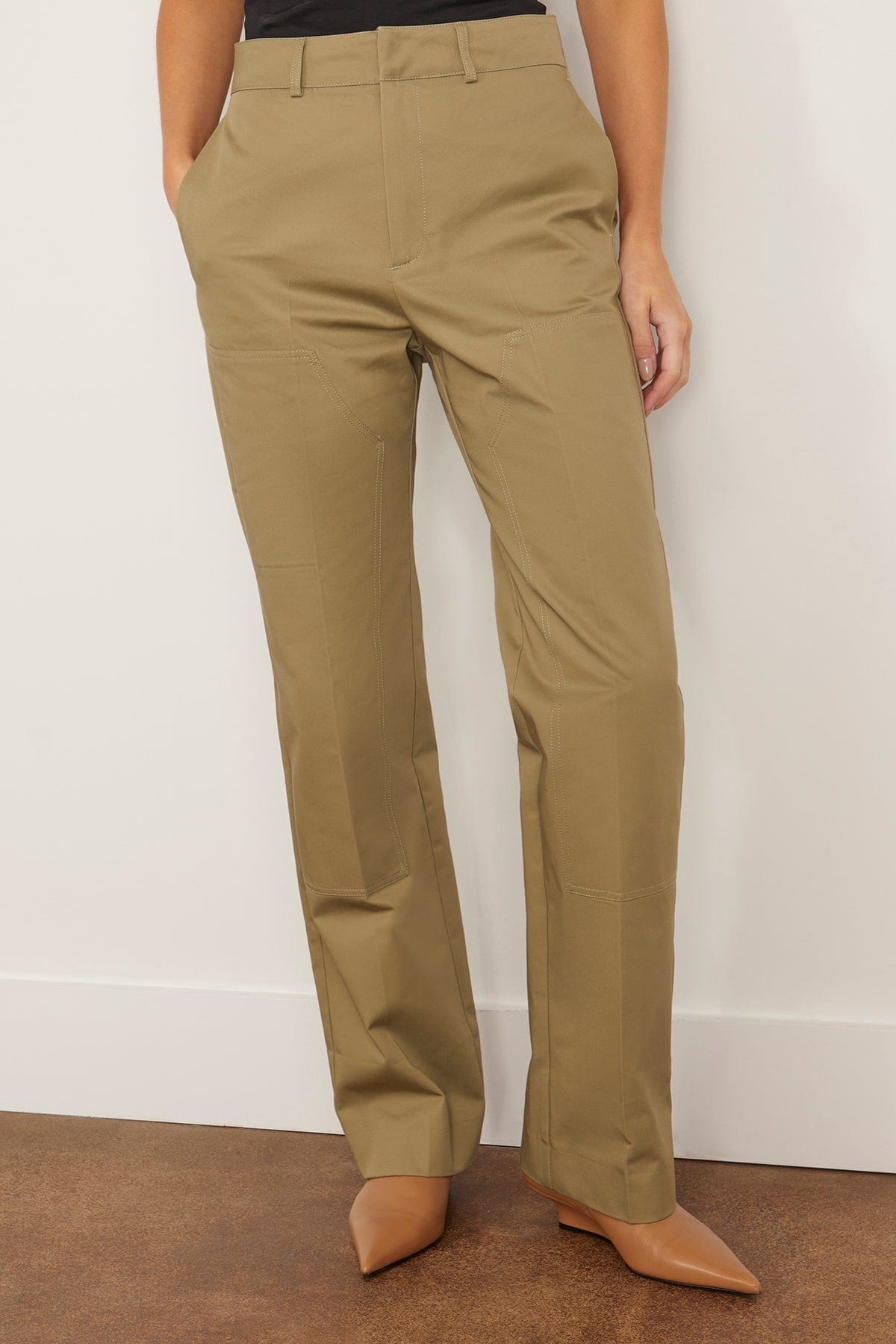 Worker Organic Cotton Trouser in Lime - 3