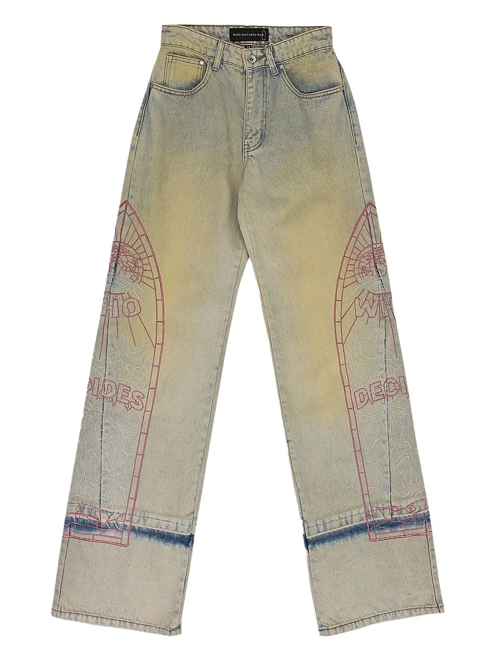 graphic-detail jeans - 1