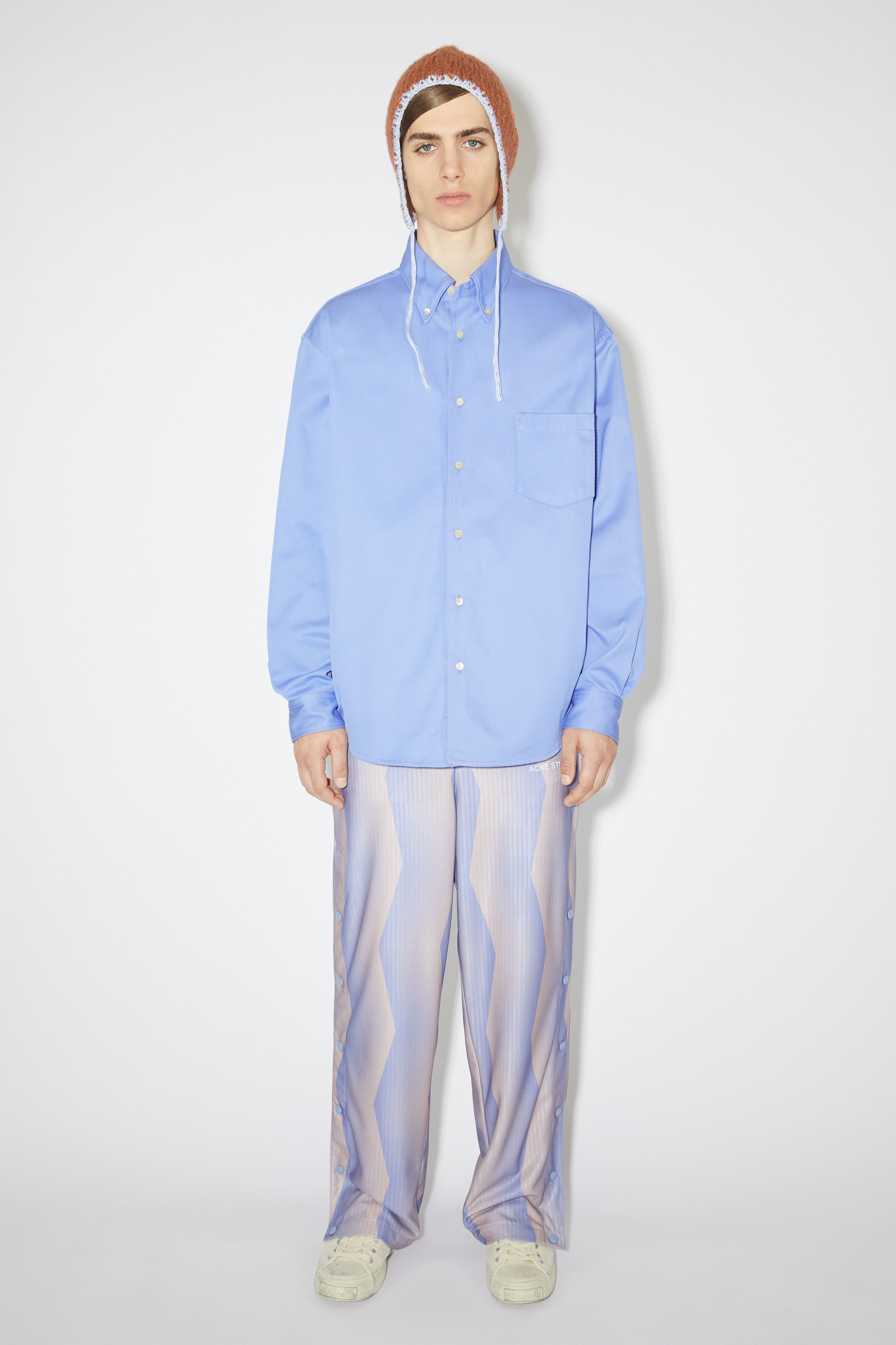 Button-up overshirt - Cornflower blue - 2
