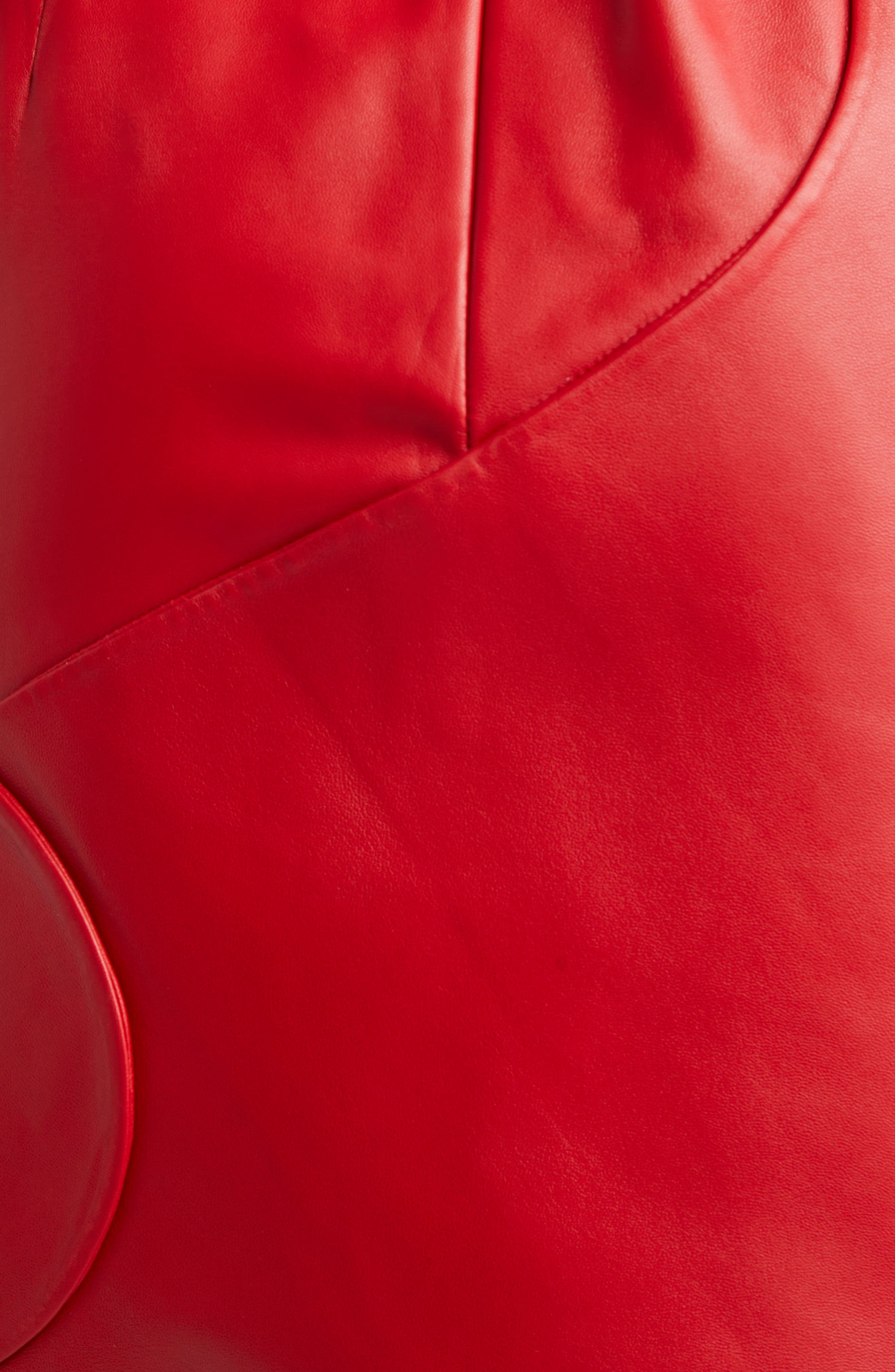 FERRAGAMO Asymmetric Leather Minidress in New Red at Nordstrom - 7