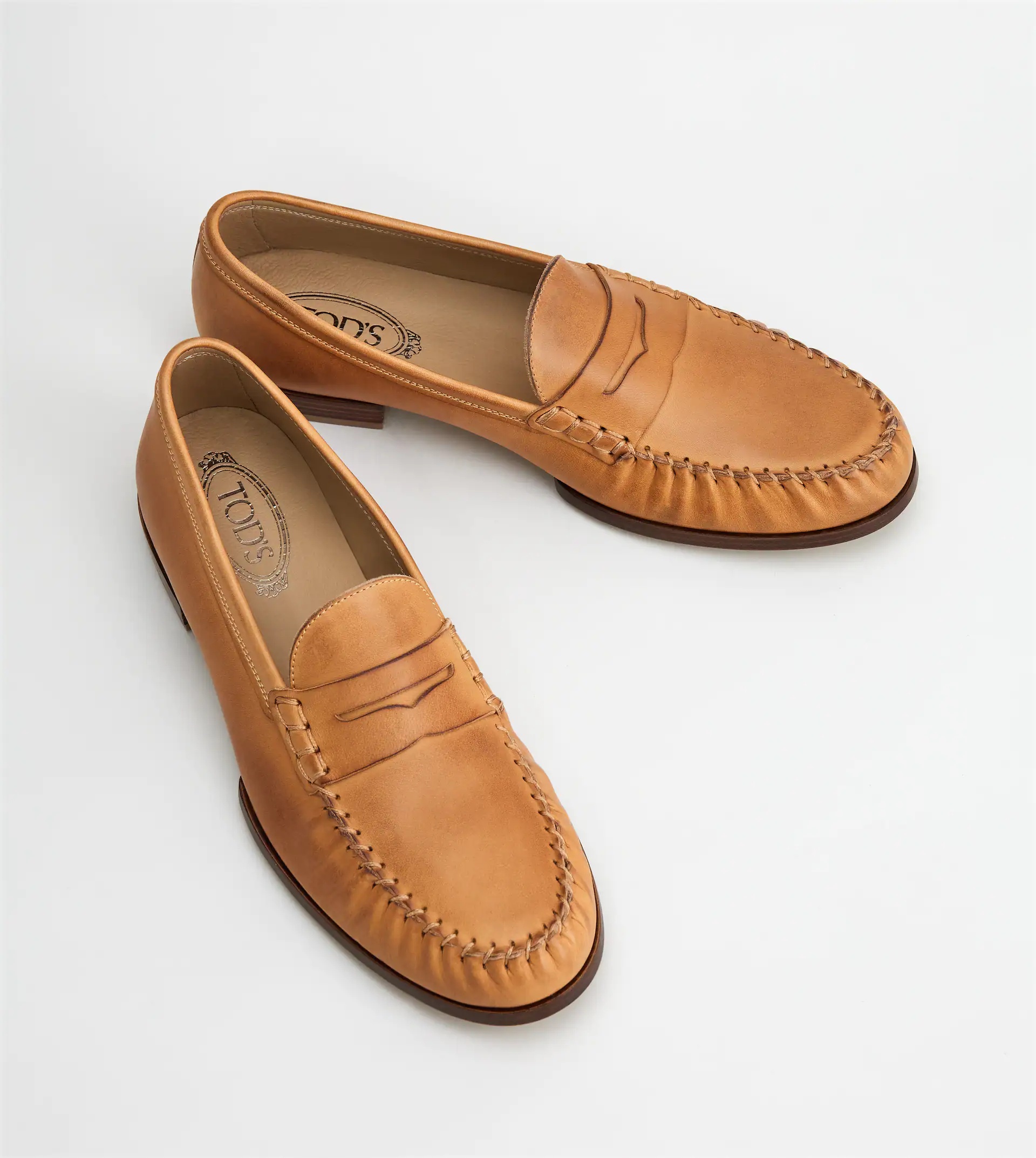 LOAFERS IN LEATHER - BROWN - 2