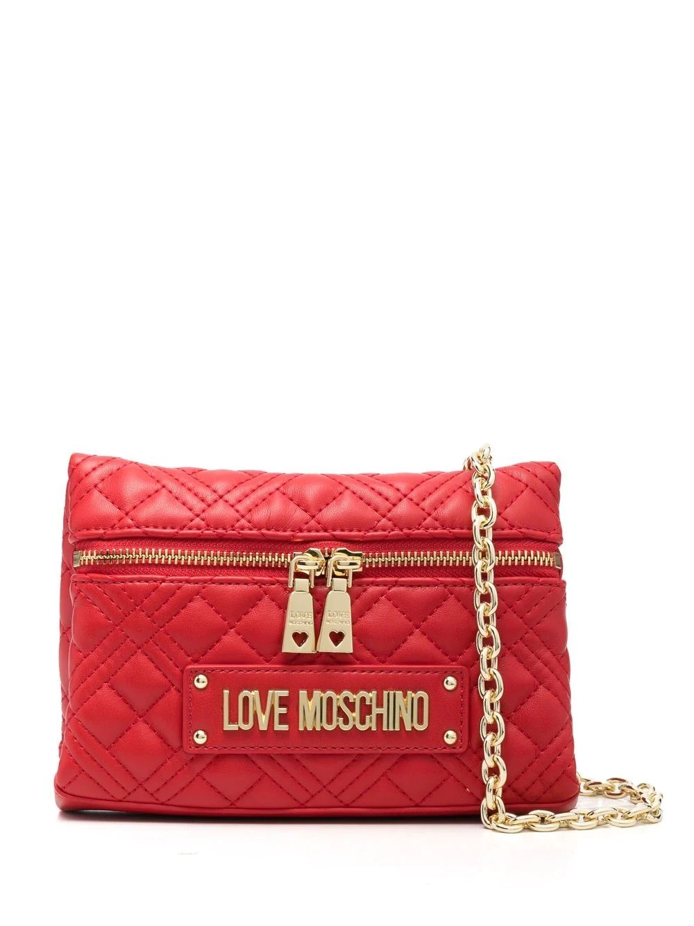 quilted logo-plaque crossbody bag - 1