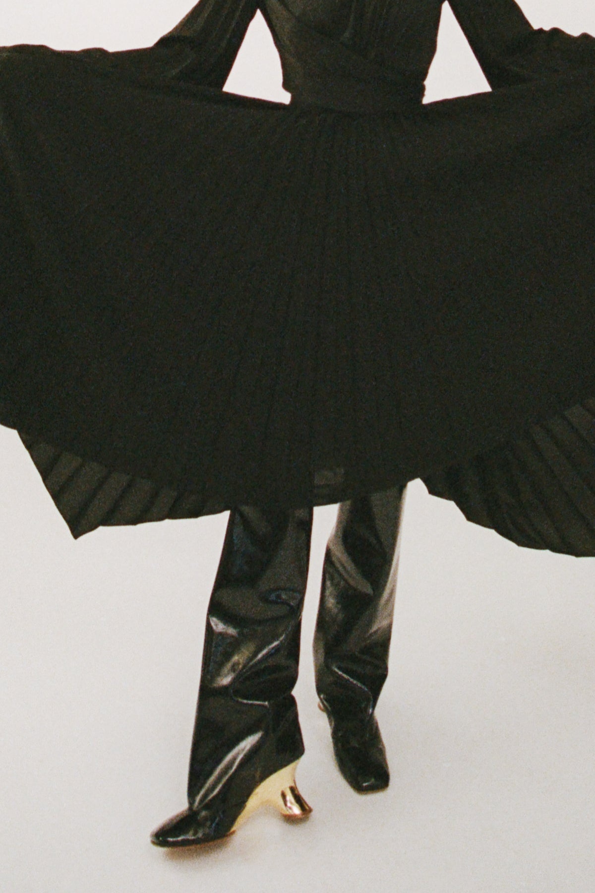CHRISTY HIGH BOOTS WITH SILVER AND GOLD WEDGE BLACK - 3