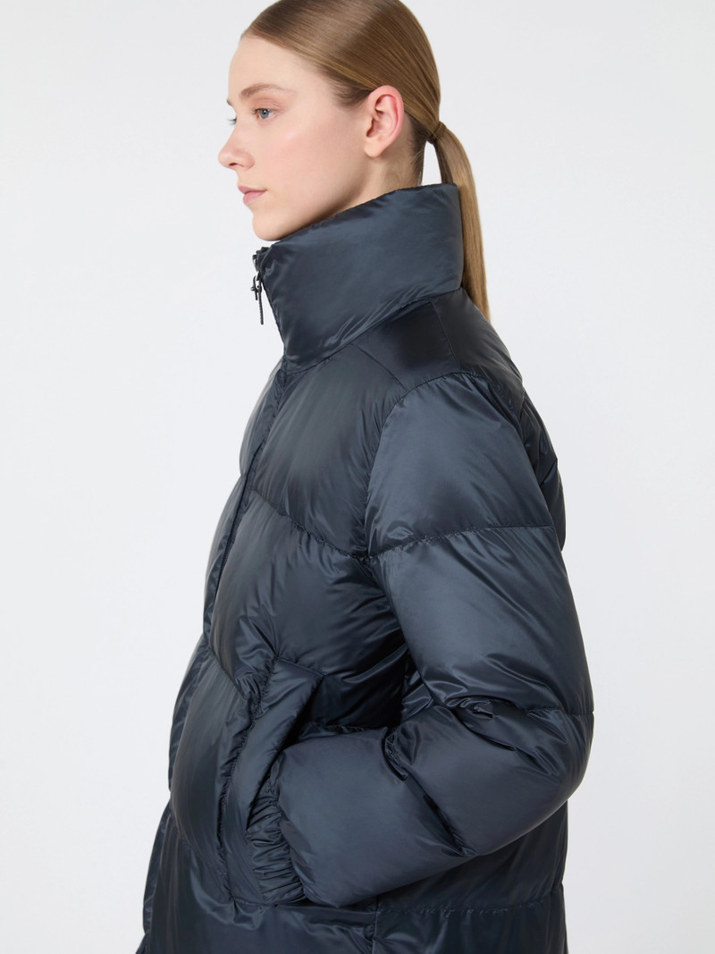 MARTE Roomy midi puffer in water-repellent quilted fabric - MIDNIGHTBLUE 5