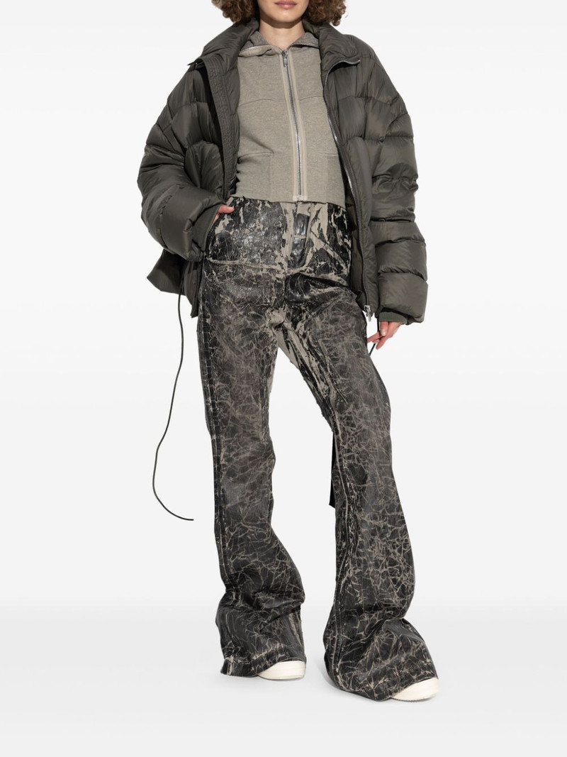 Rick Owens DRKSHDW crackle-effect flared trousers outlook