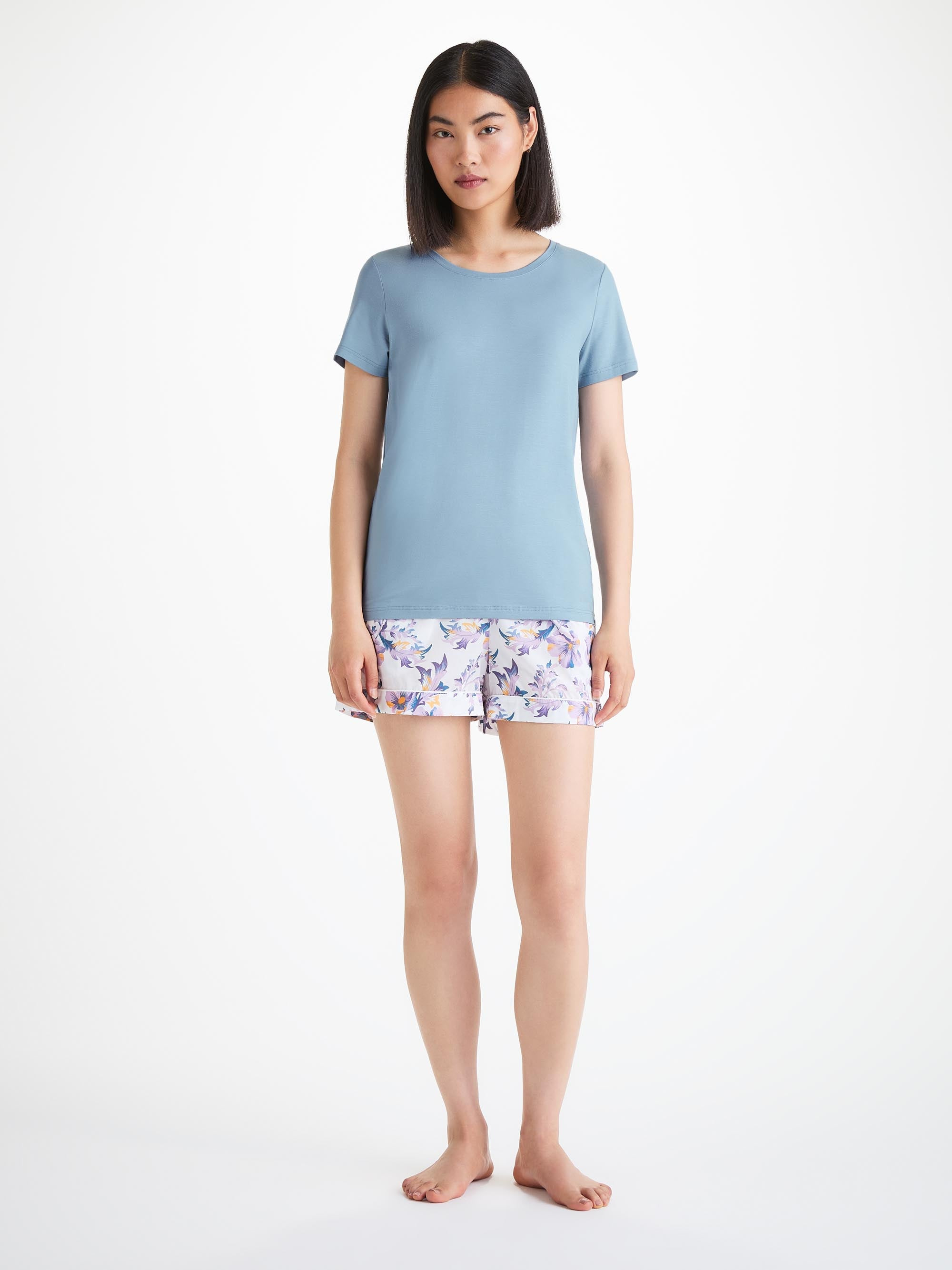 Women's T-Shirt Lara Micro Modal Stretch Cloud Blue - 4