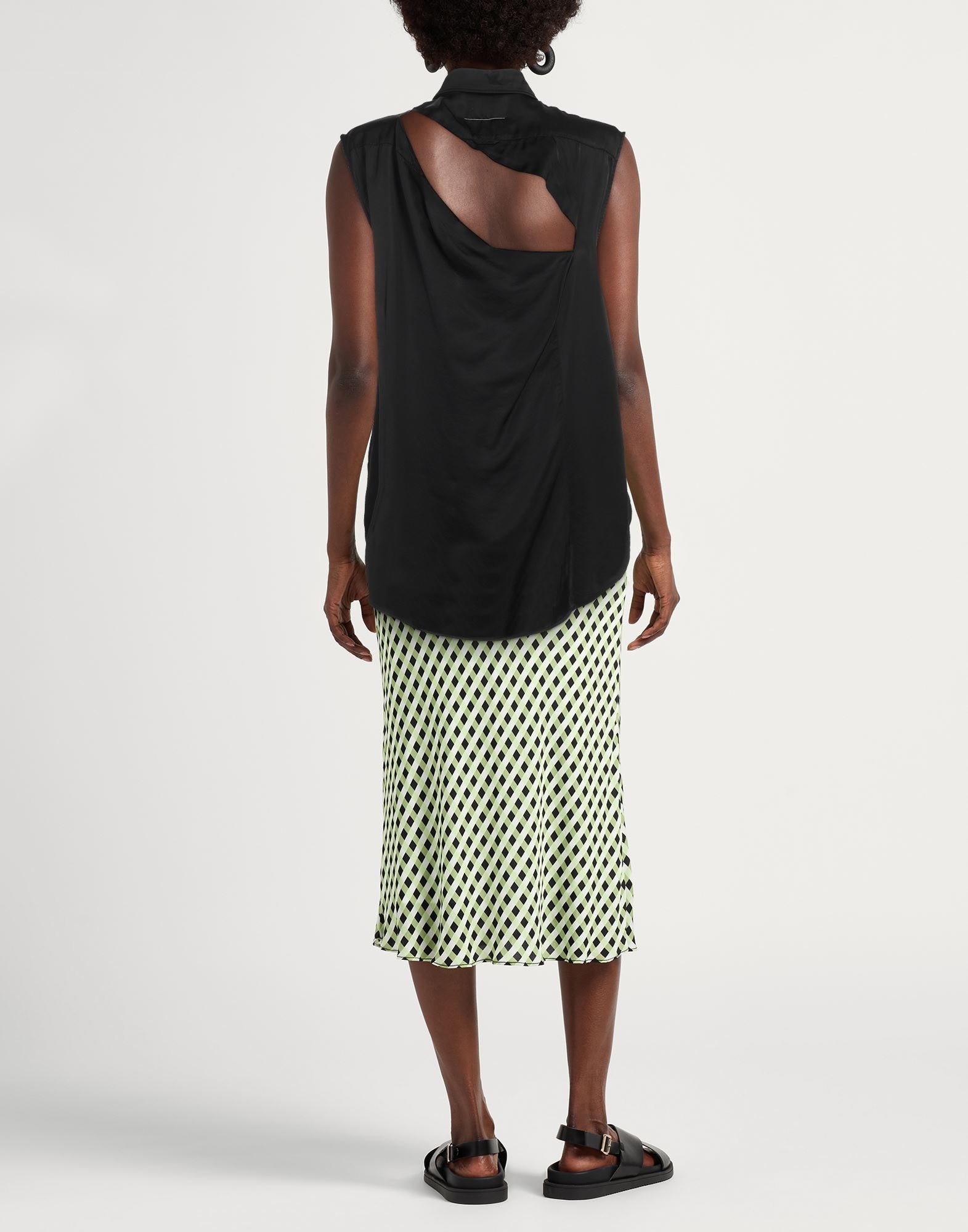 Black Women's Solid Color Shirts & Blouses - 3