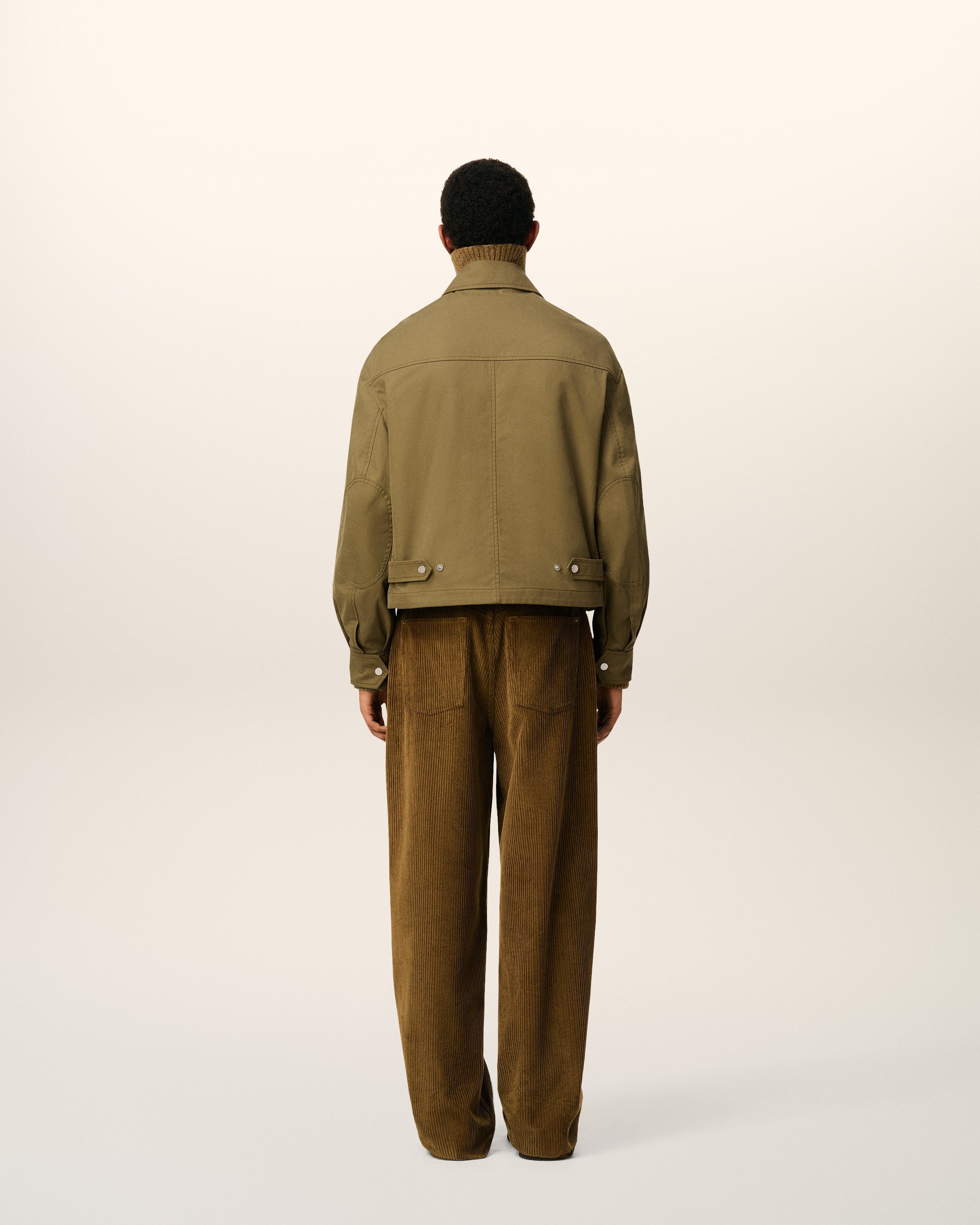 GREEN COTTON WORKER JACKET - 5